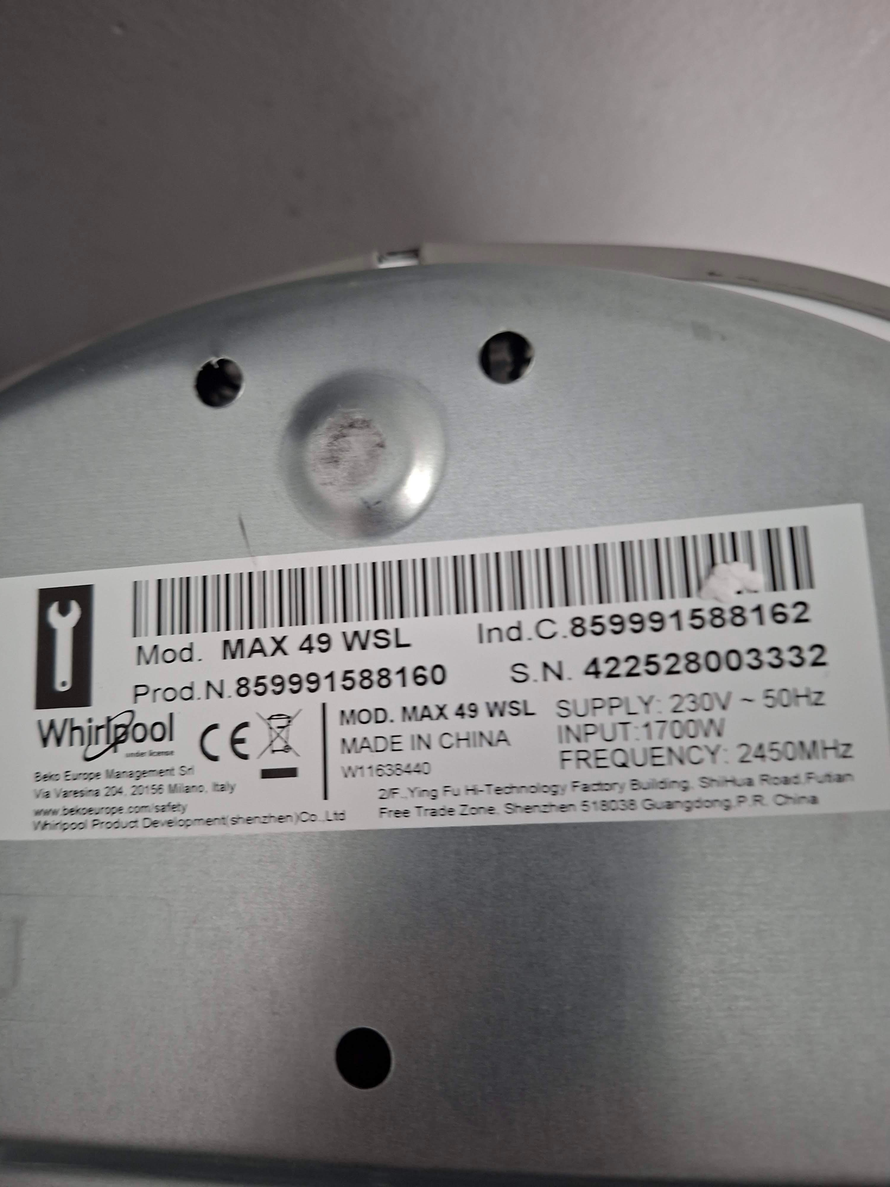 Mikrotalasna Whirlpool MAX 49 WSL