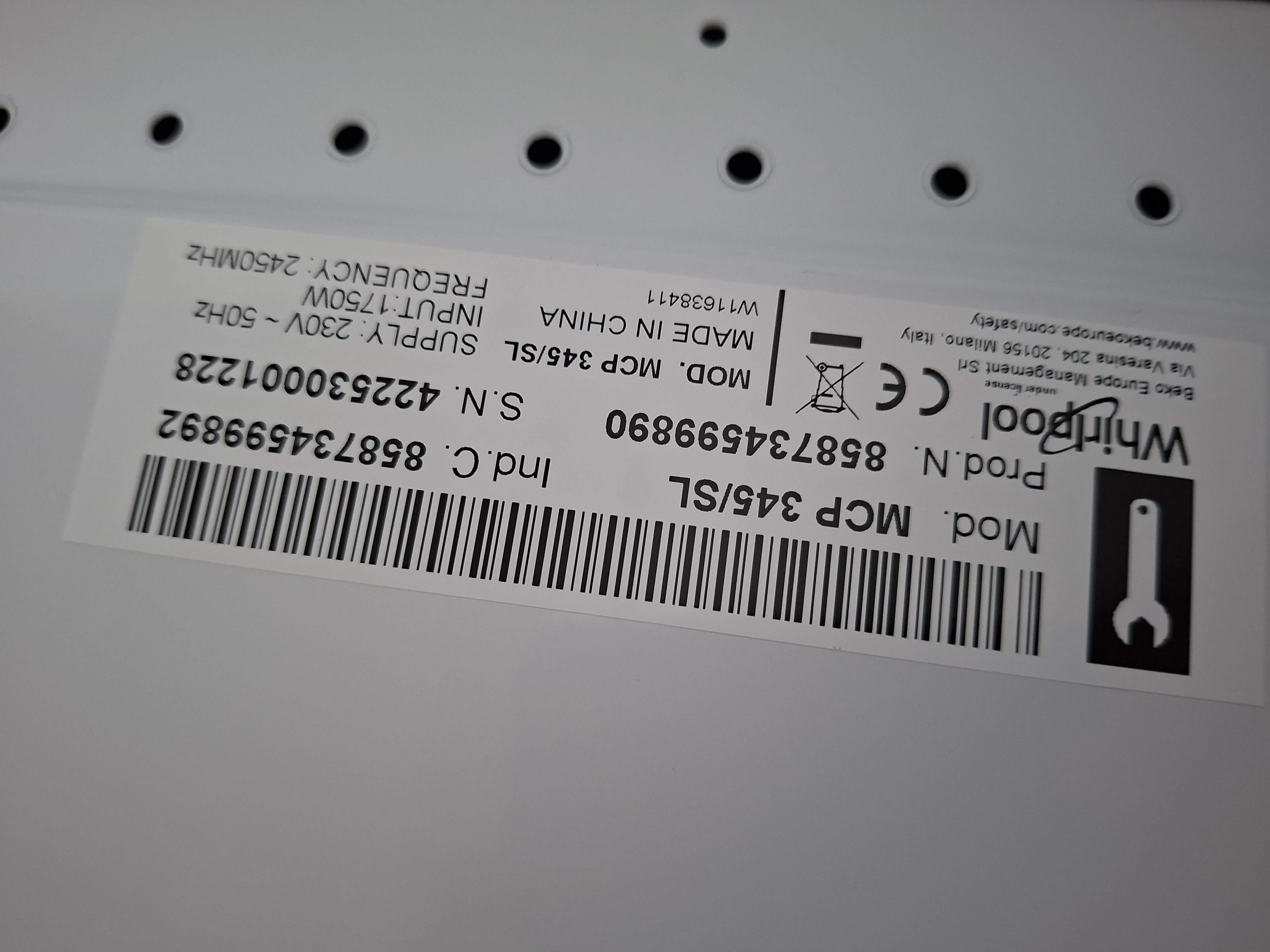 Mikrotalasna Whirlpool MCP 345 SL , 25 L