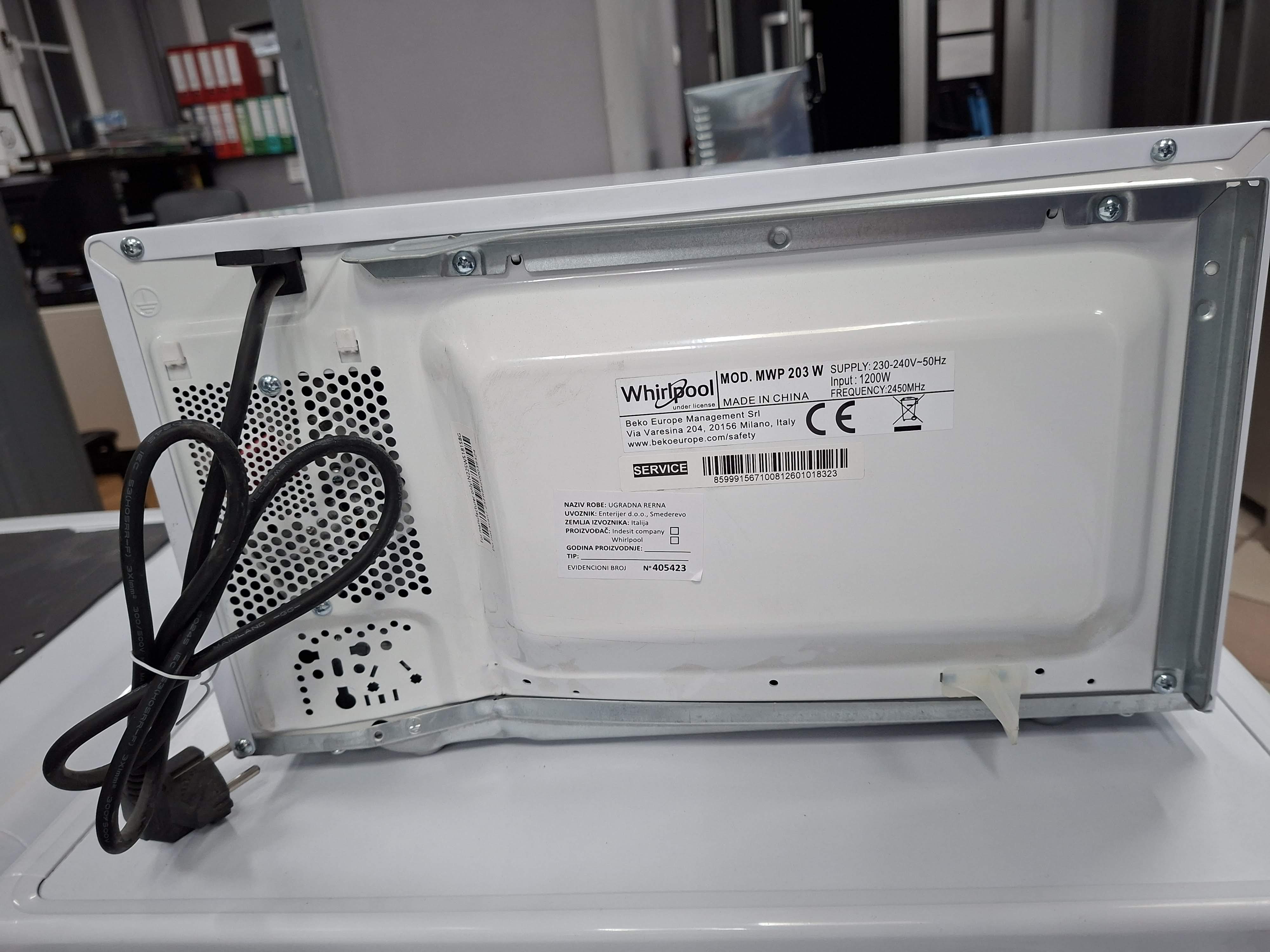 Mikrotalasna Whirlpool MWP 203 W , 20L