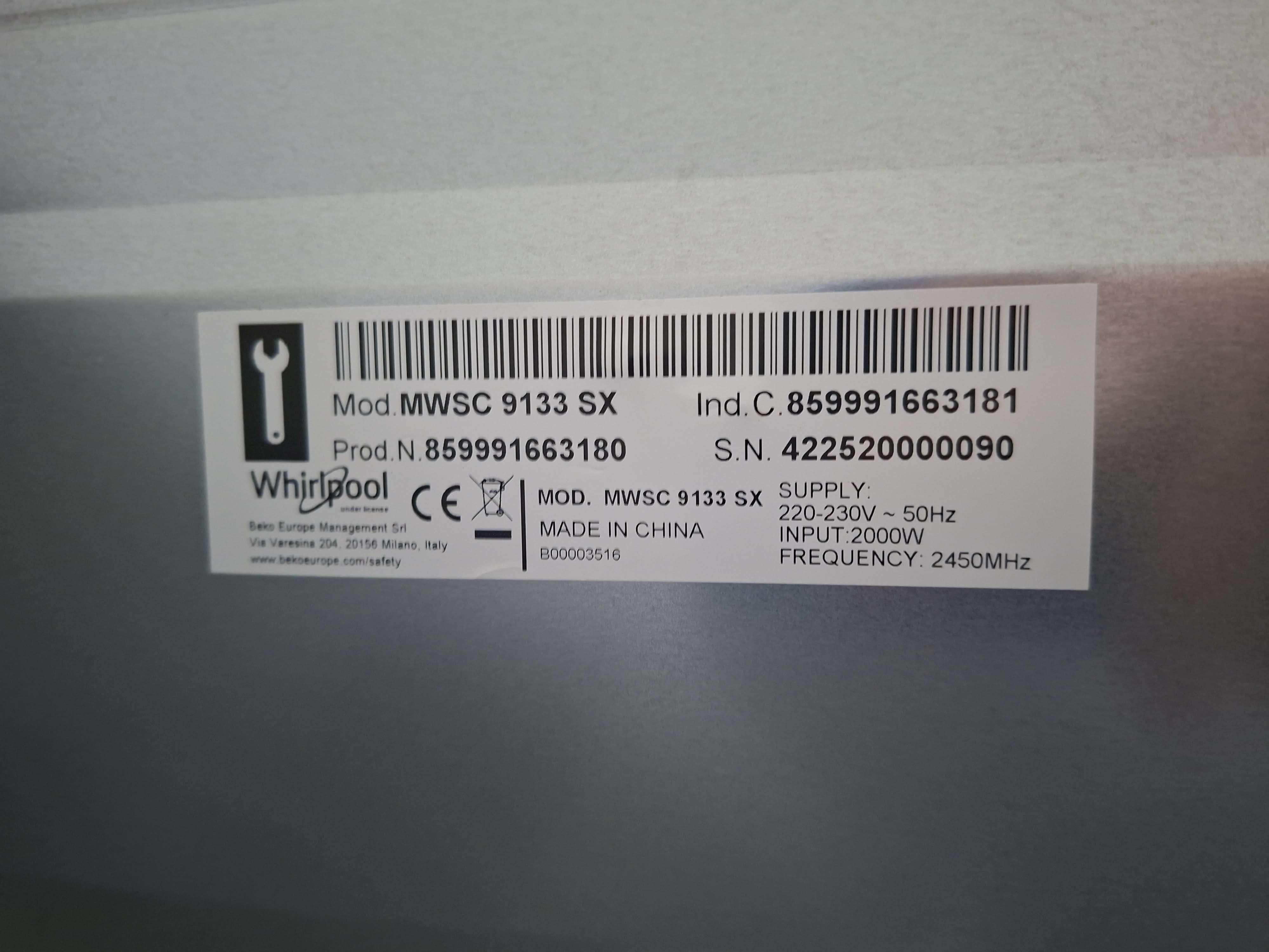 Mikrotalasna Whirlpool MWSC 9133 SX , 33L