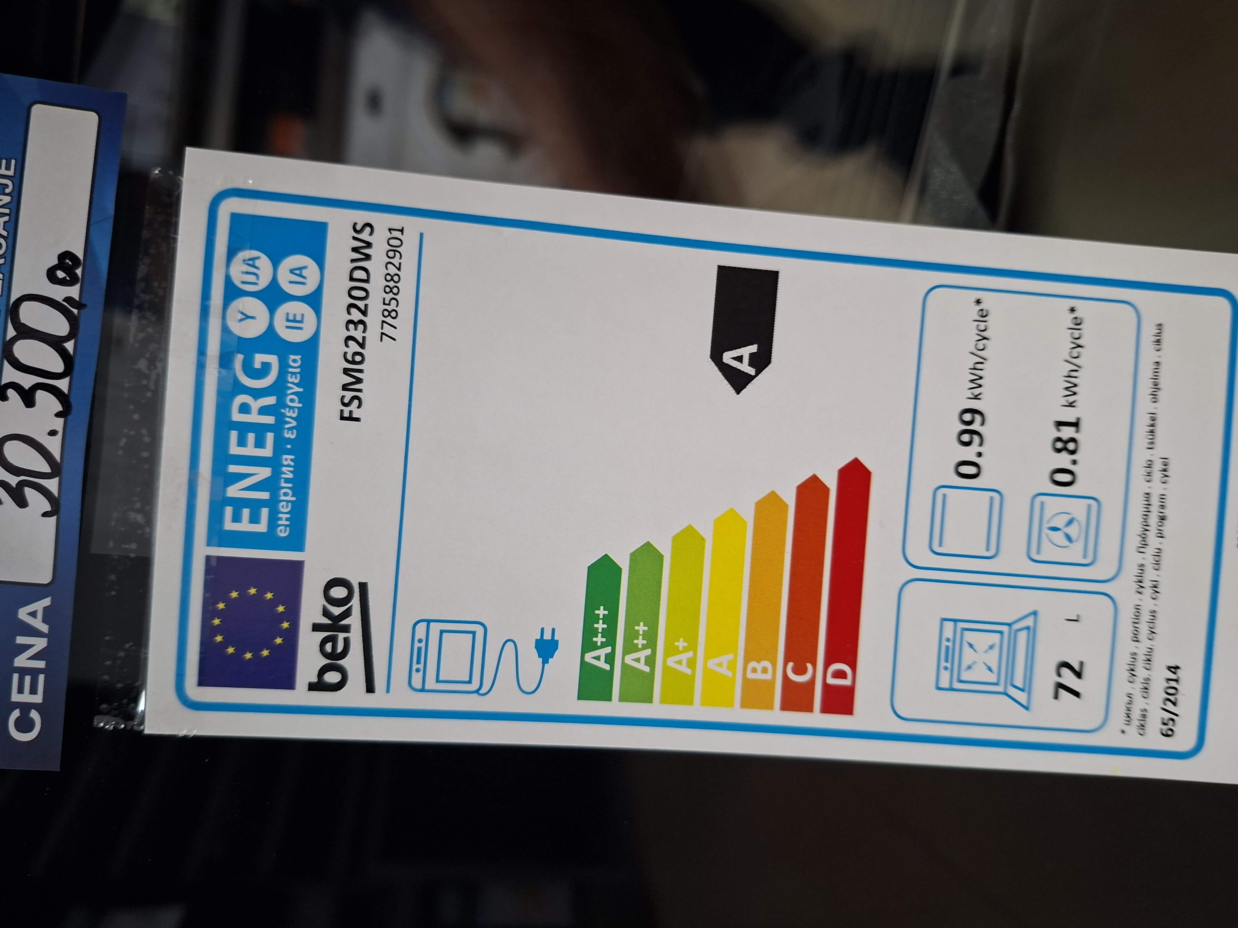 Plinski šporet Beko FSM62320DWS, 60cm