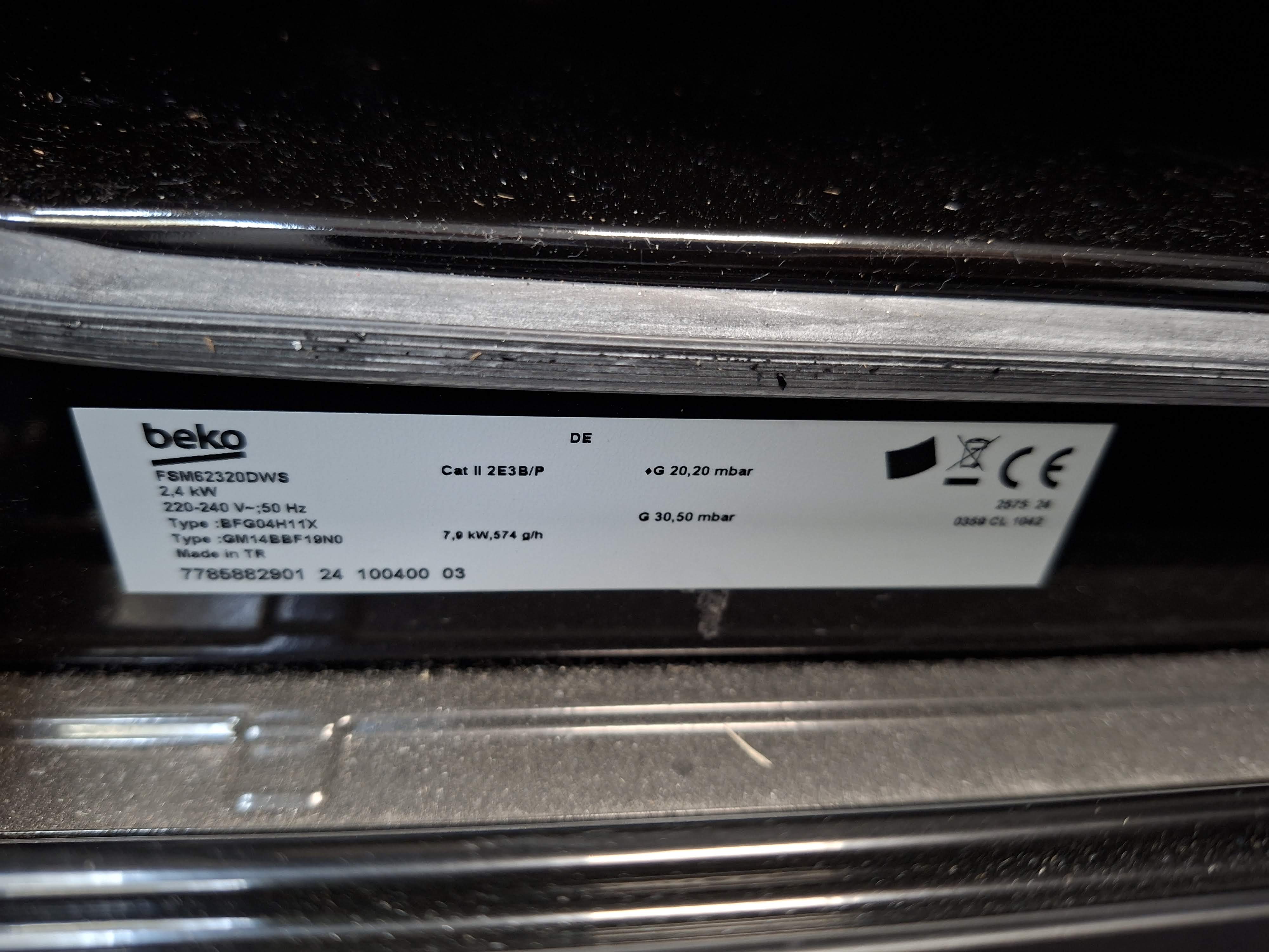 Plinski šporet Beko FSM62320DWS, 60cm