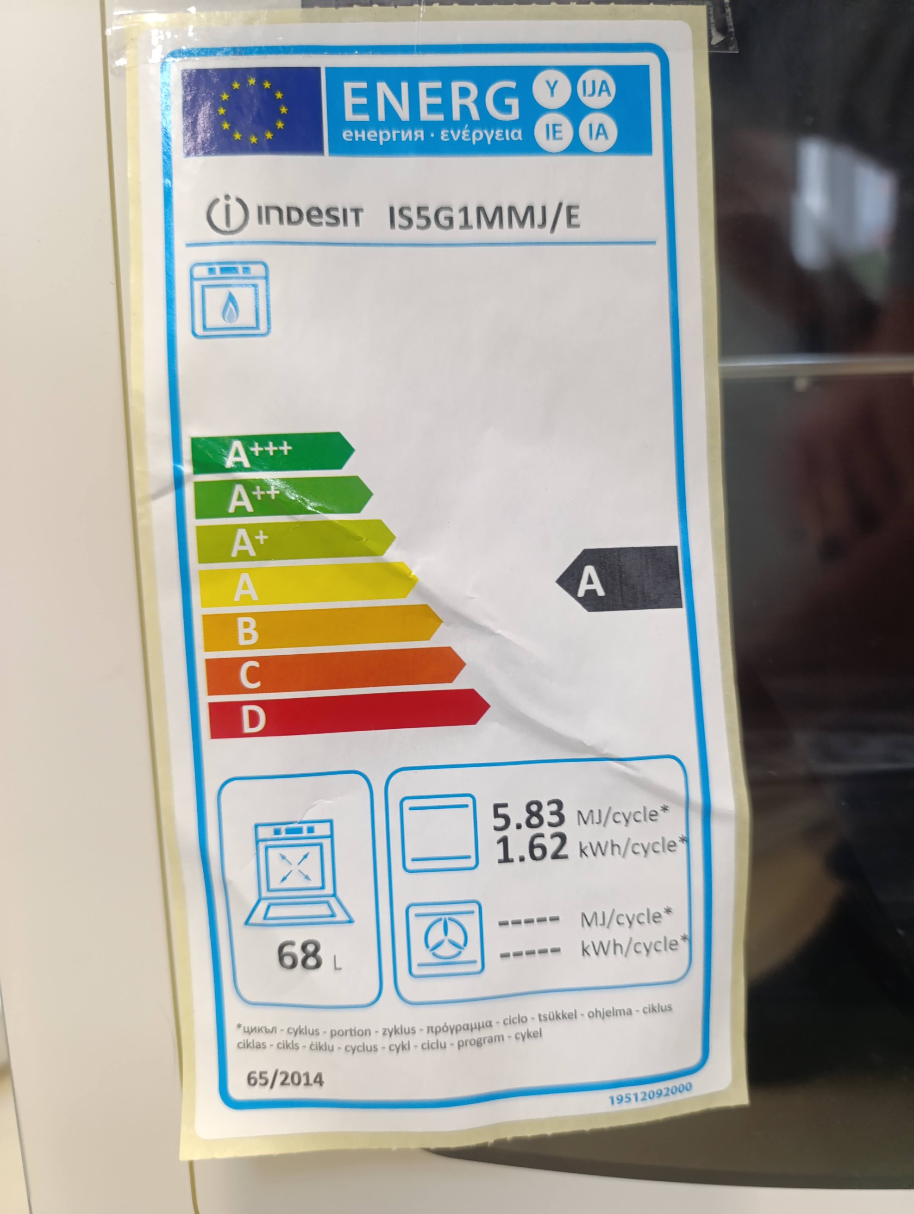 Plinski Sporet Indesit IS5G1MMJ/E, 68L