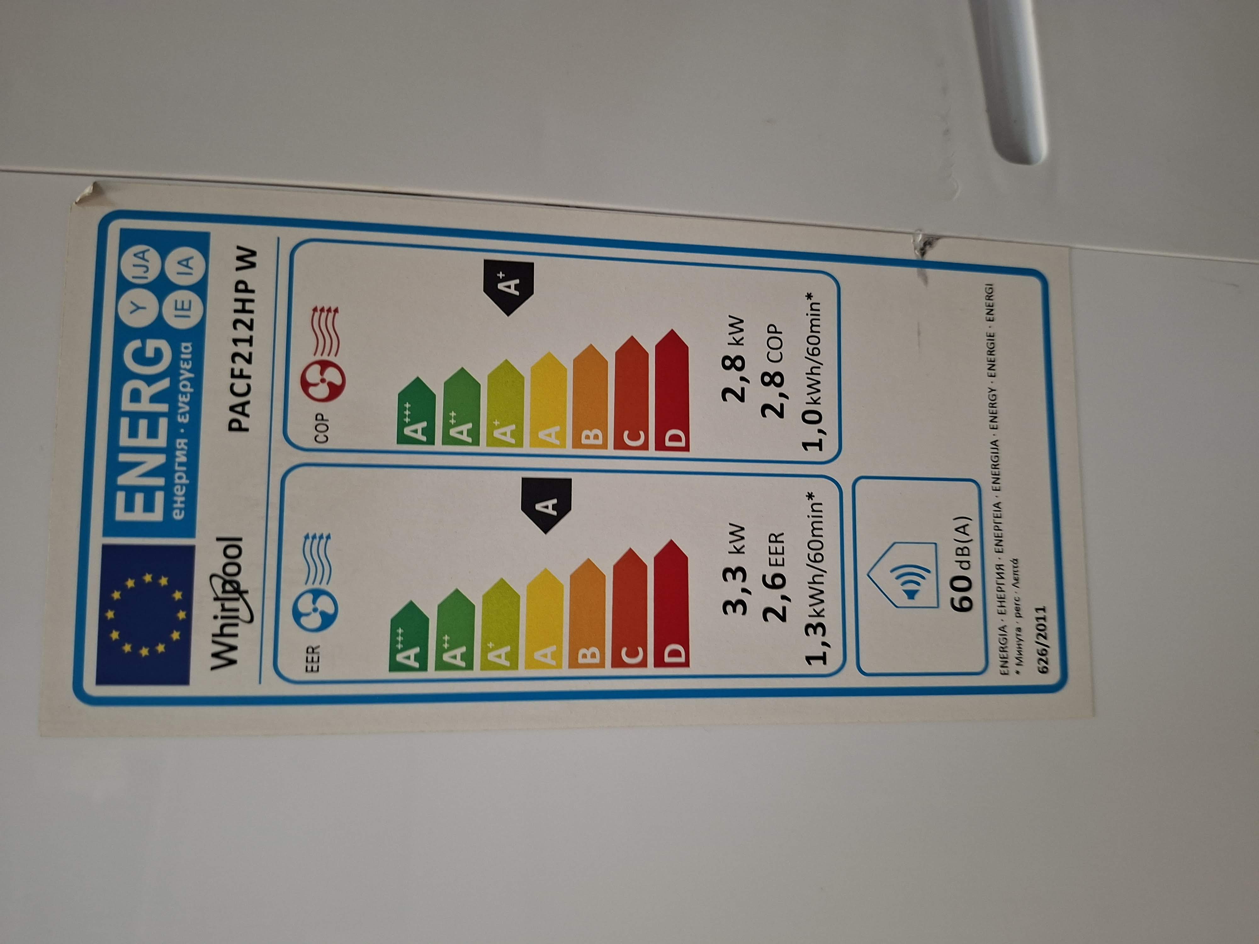 Pokretna klima Whirlpool PACF212HP W, 12000 btu