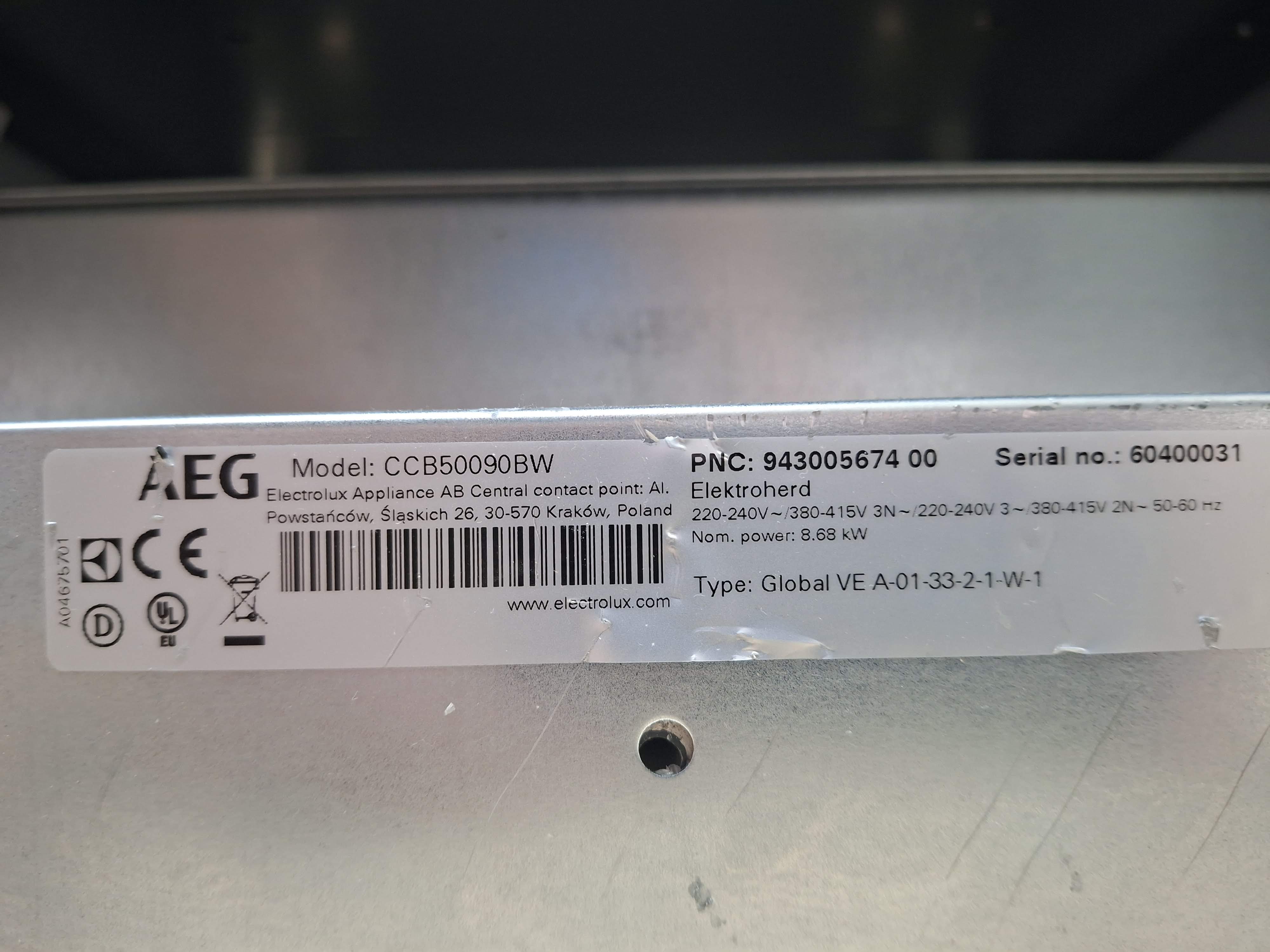 Šporet AEG CCB50090BW , 60l