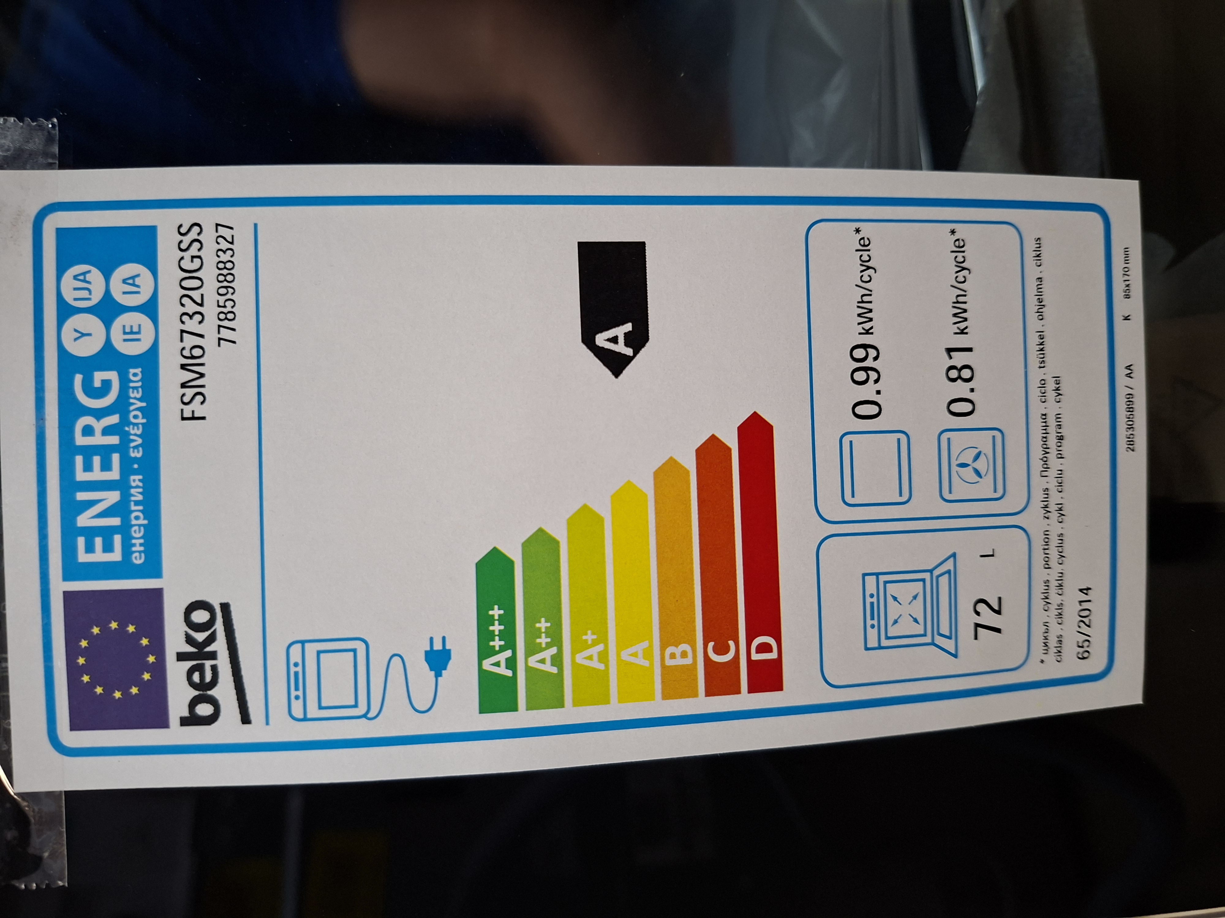 Šporet Beko FSM 67320 GSS , 72L
