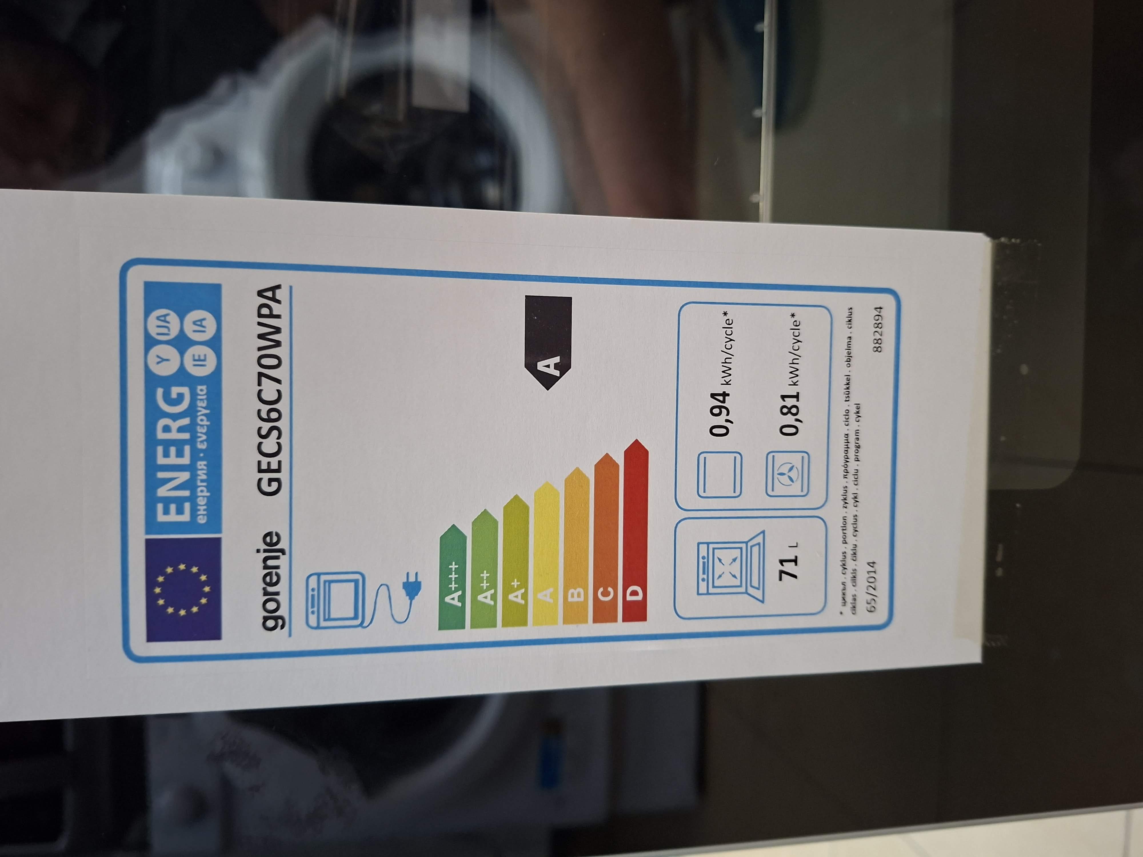 Šporet Gorenje GECS6C70WPA , 71 litara, 60cm