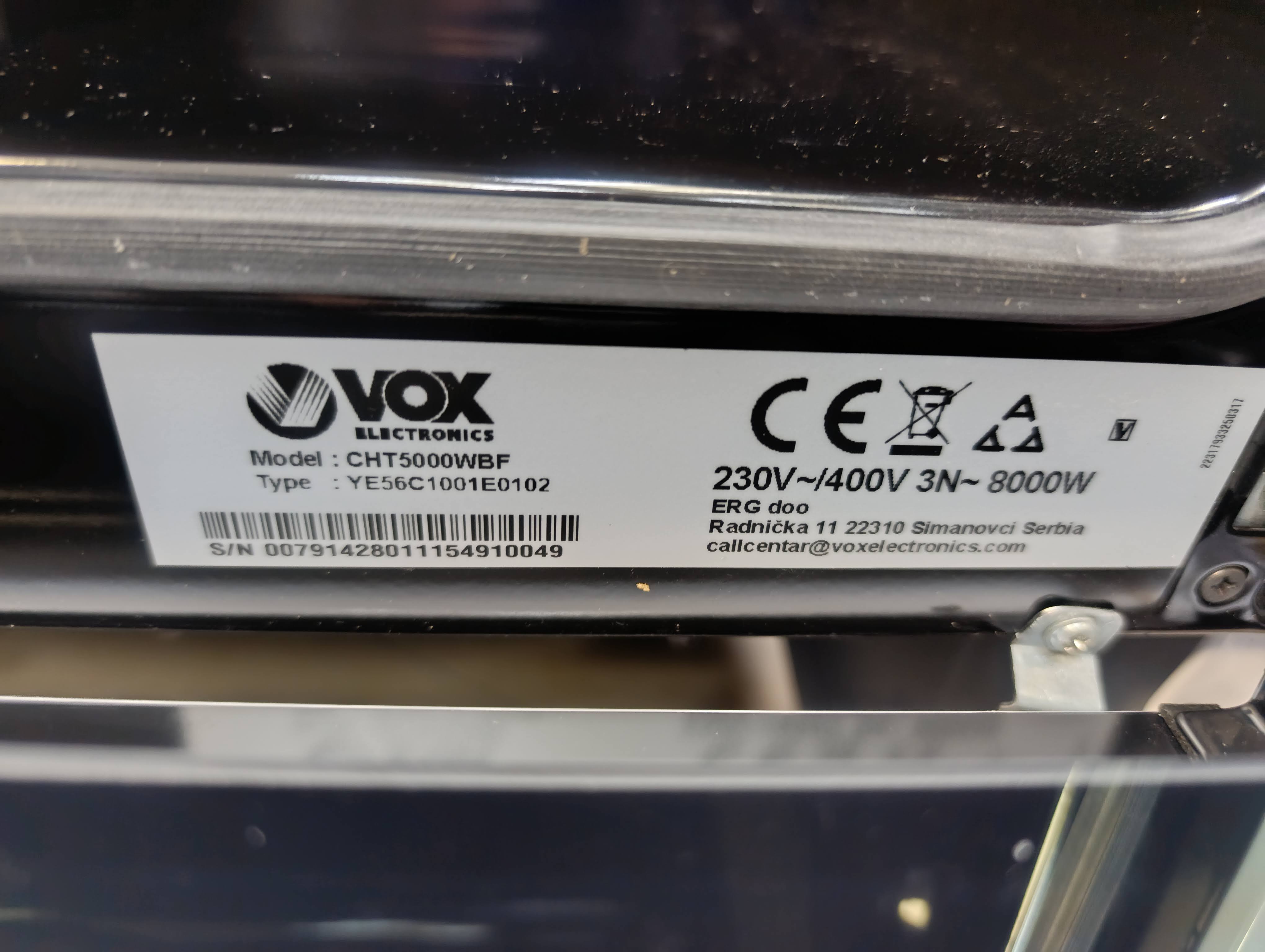 Šporet Vox CHT5000WBF , 50cm