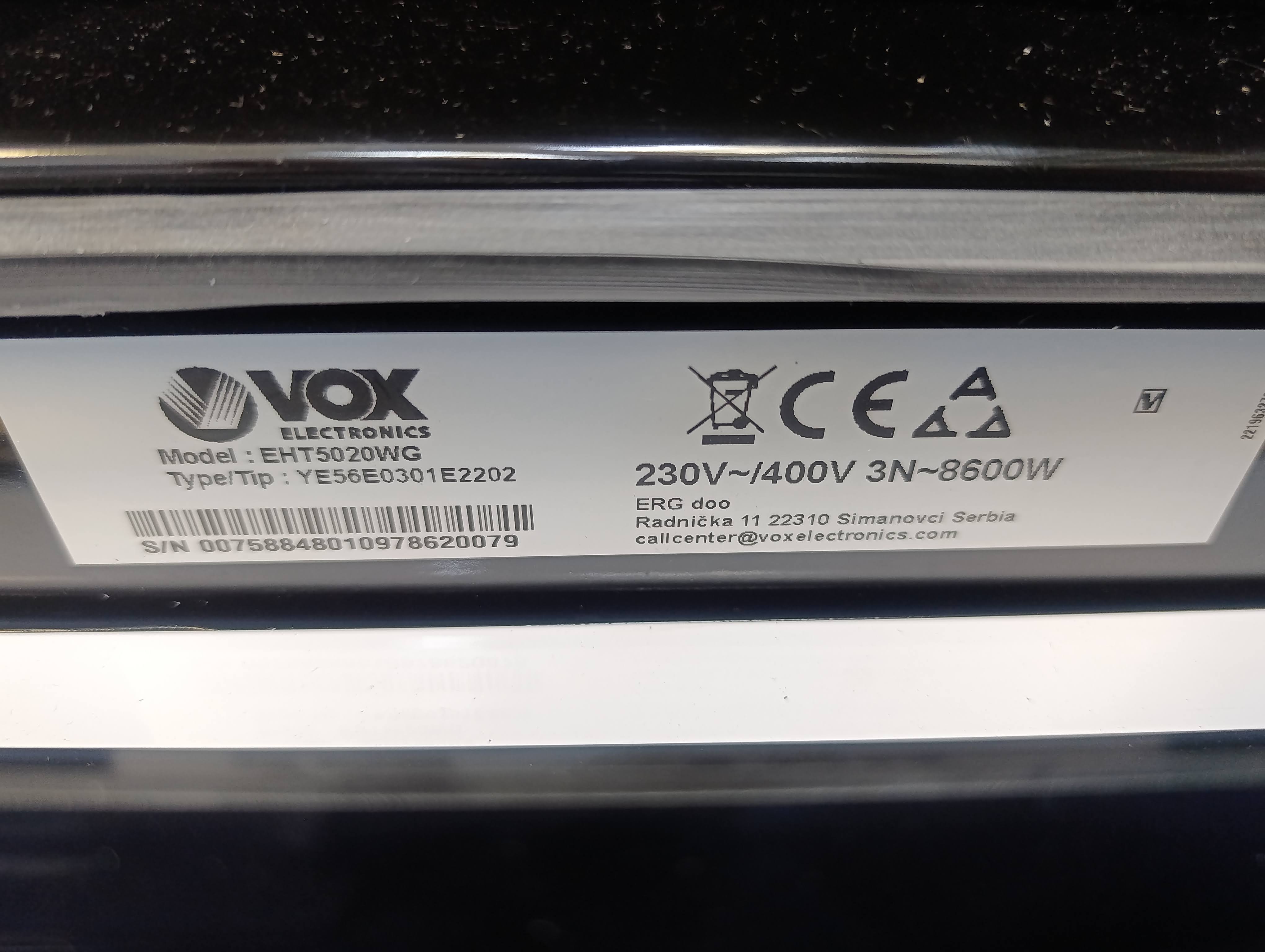 Šporet VOX EHT5020WG , 50cm