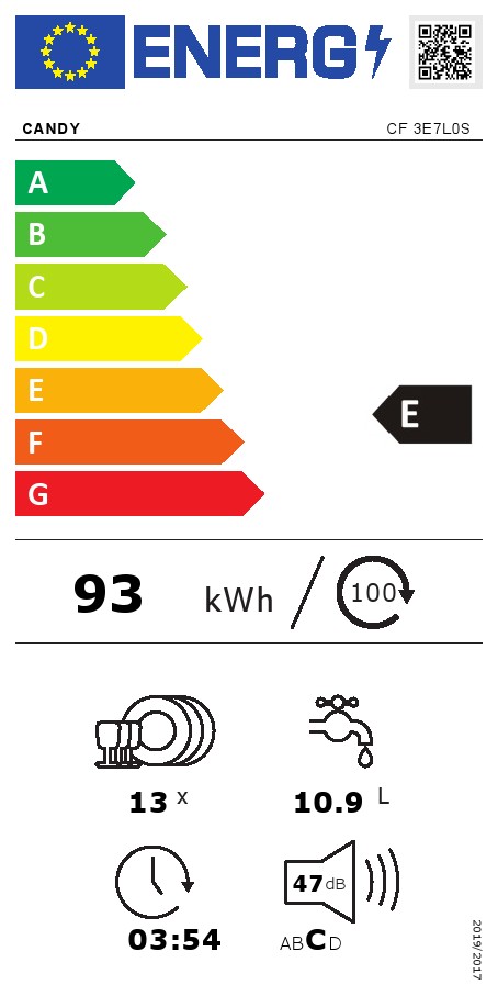 Sudo mašina Candy CF 3E7L0S, 60cm