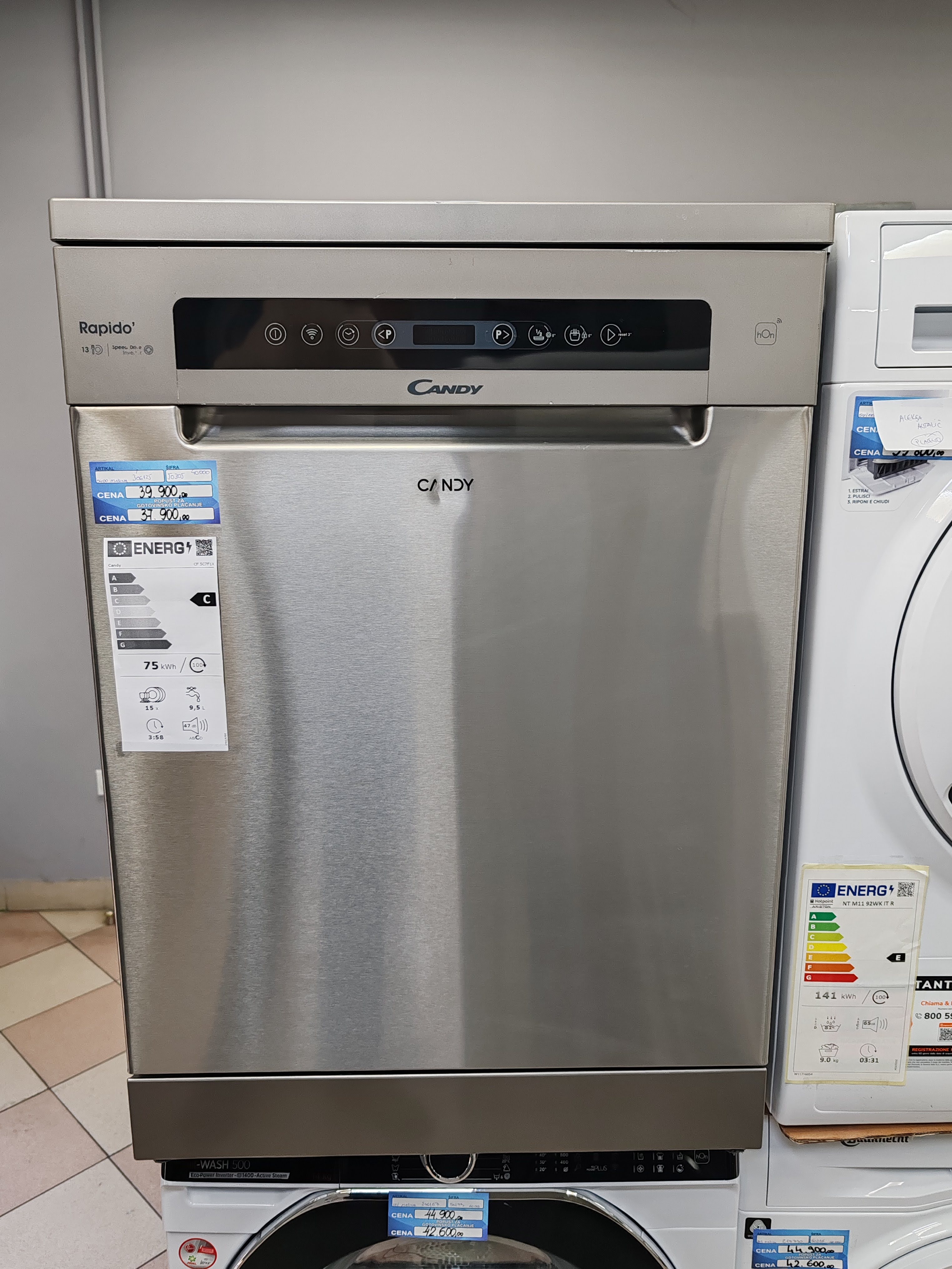 Sudo mašina Candy CF 5C7F1X , 15 kompleta