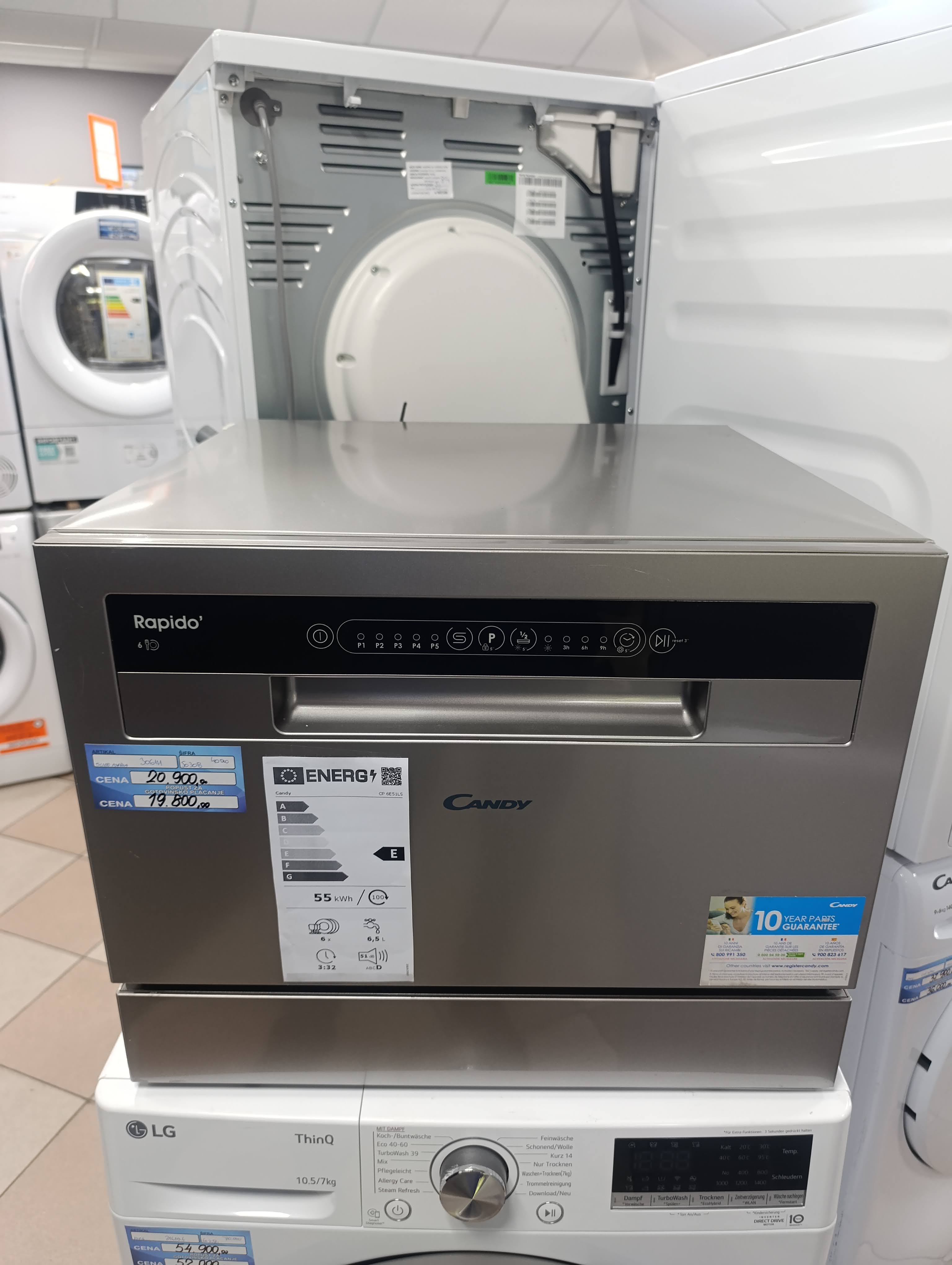 Sudo mašina Candy CP 6E51LS , 6 kompleta
