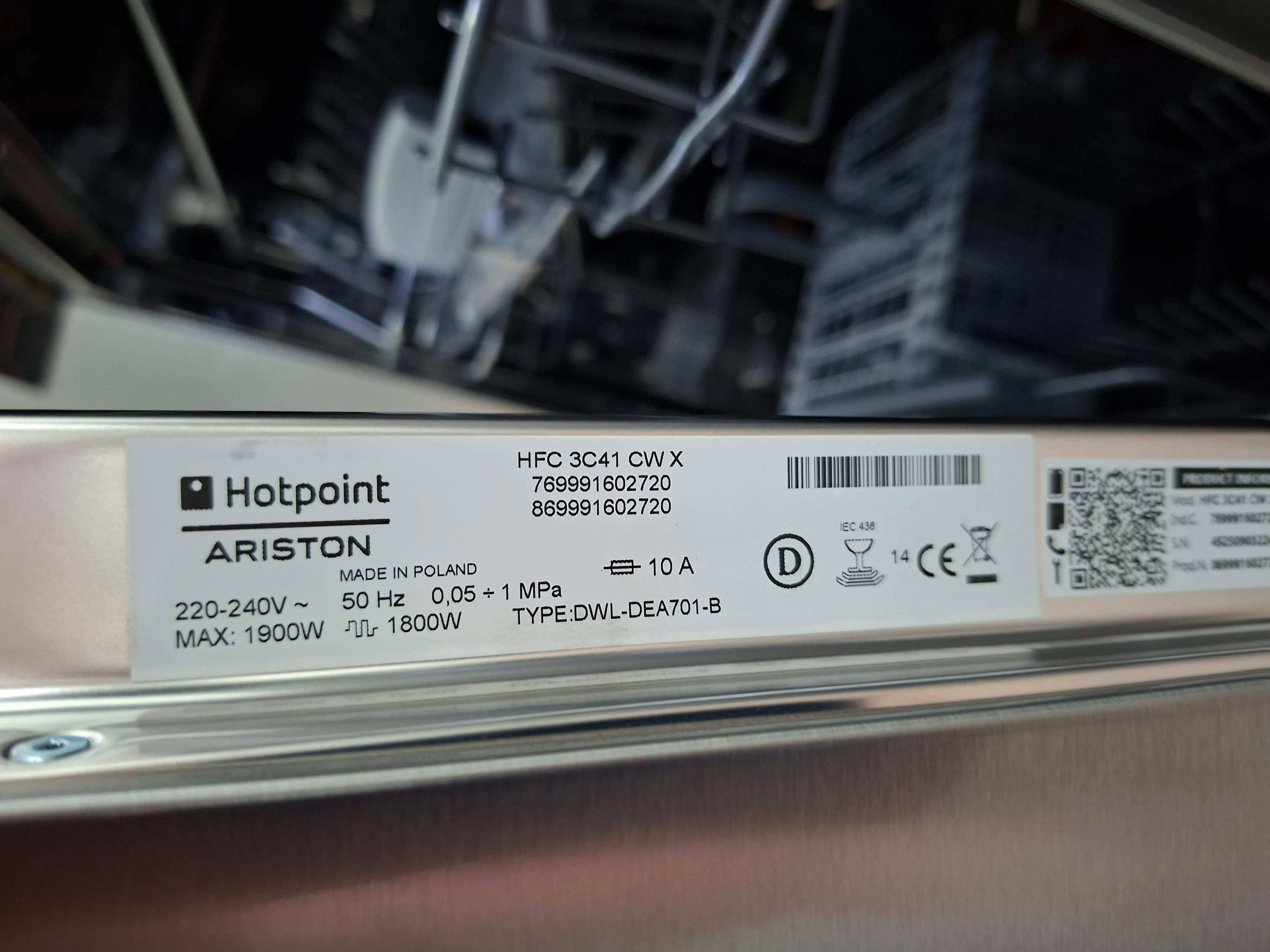 Sudo mašina Hotpoint Ariston HFC 3C41 CW X , 14kompleta