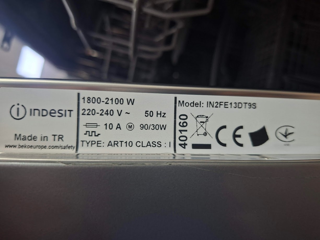 Sudo mašina Indesit IN2FE13DT9S , 13 kompleta.