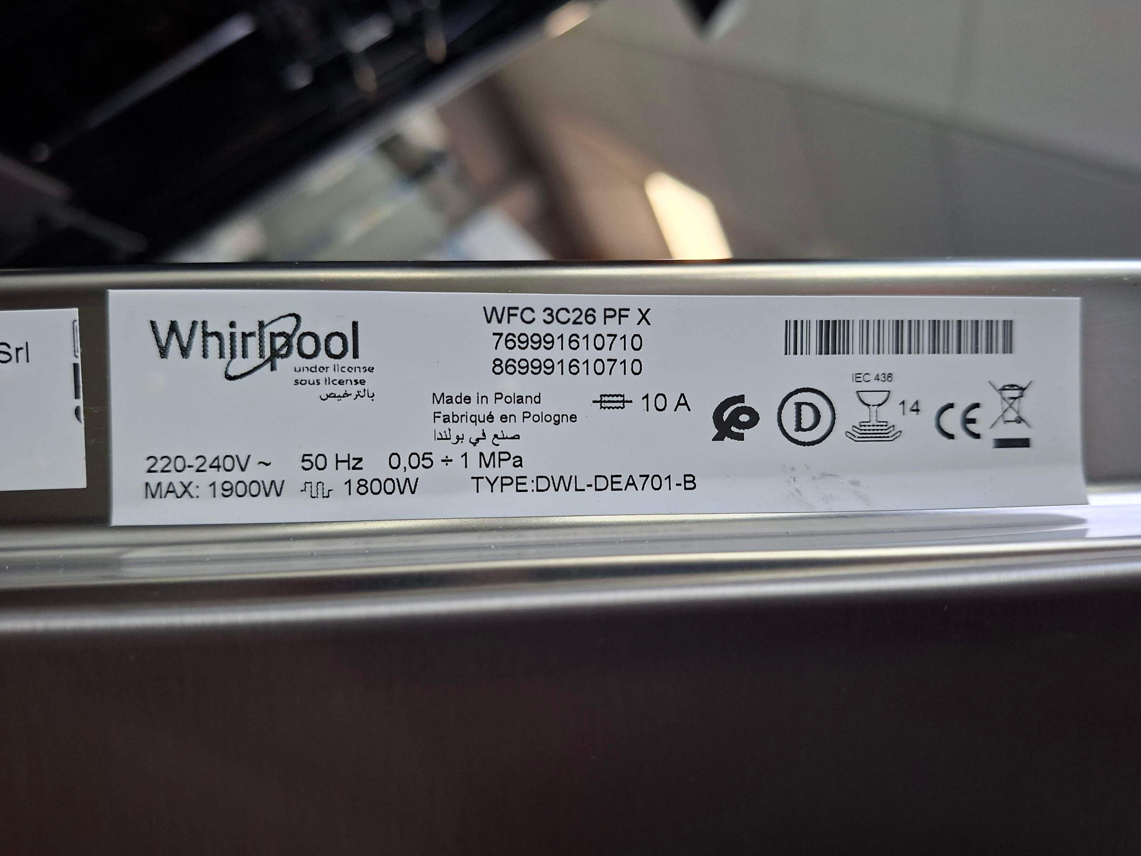 Sudo mašina Whirlpool WFC 3C26 P X, 14kompleta