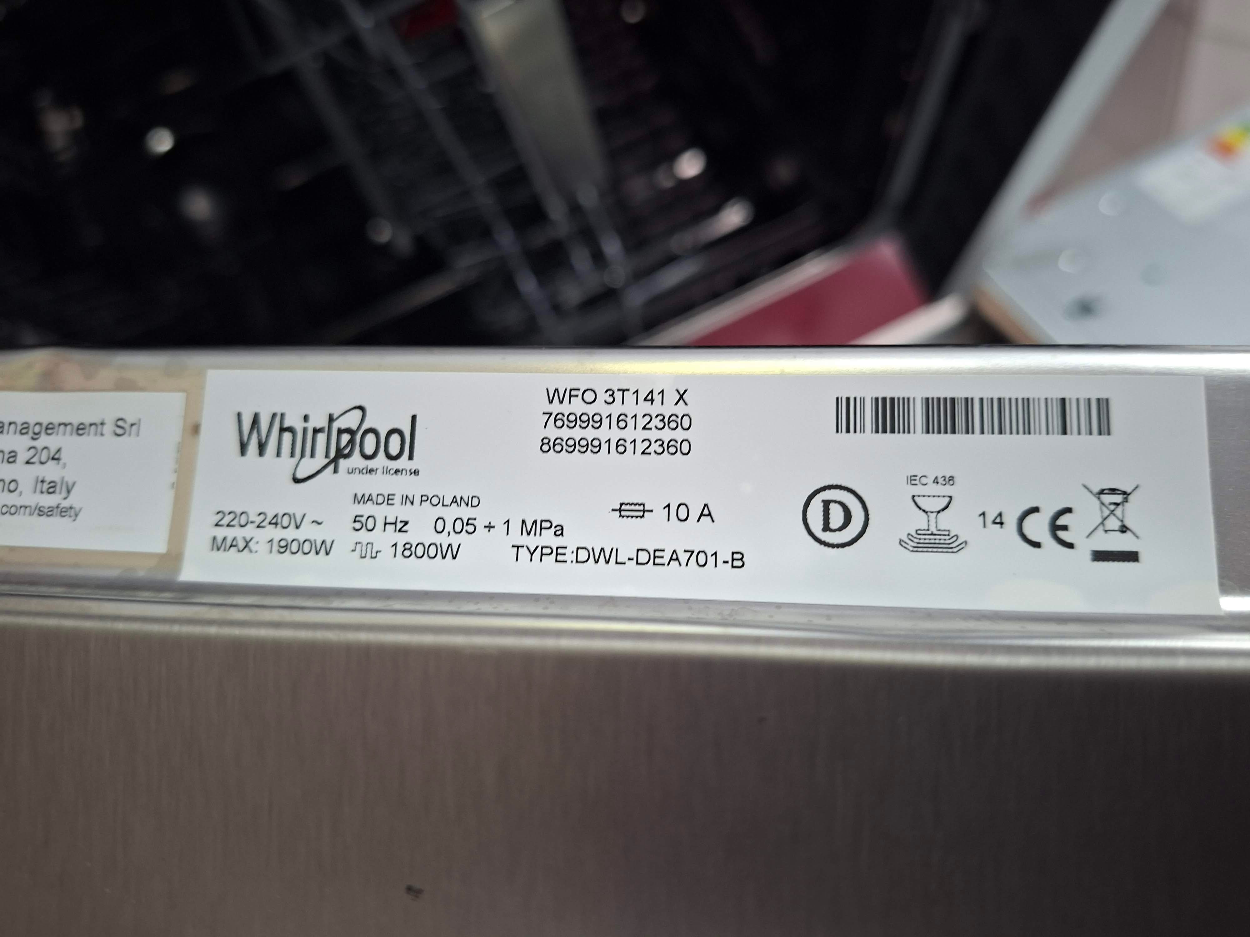 Sudo mašina Whirlpool WFO 3T141 X, 14 kompleta