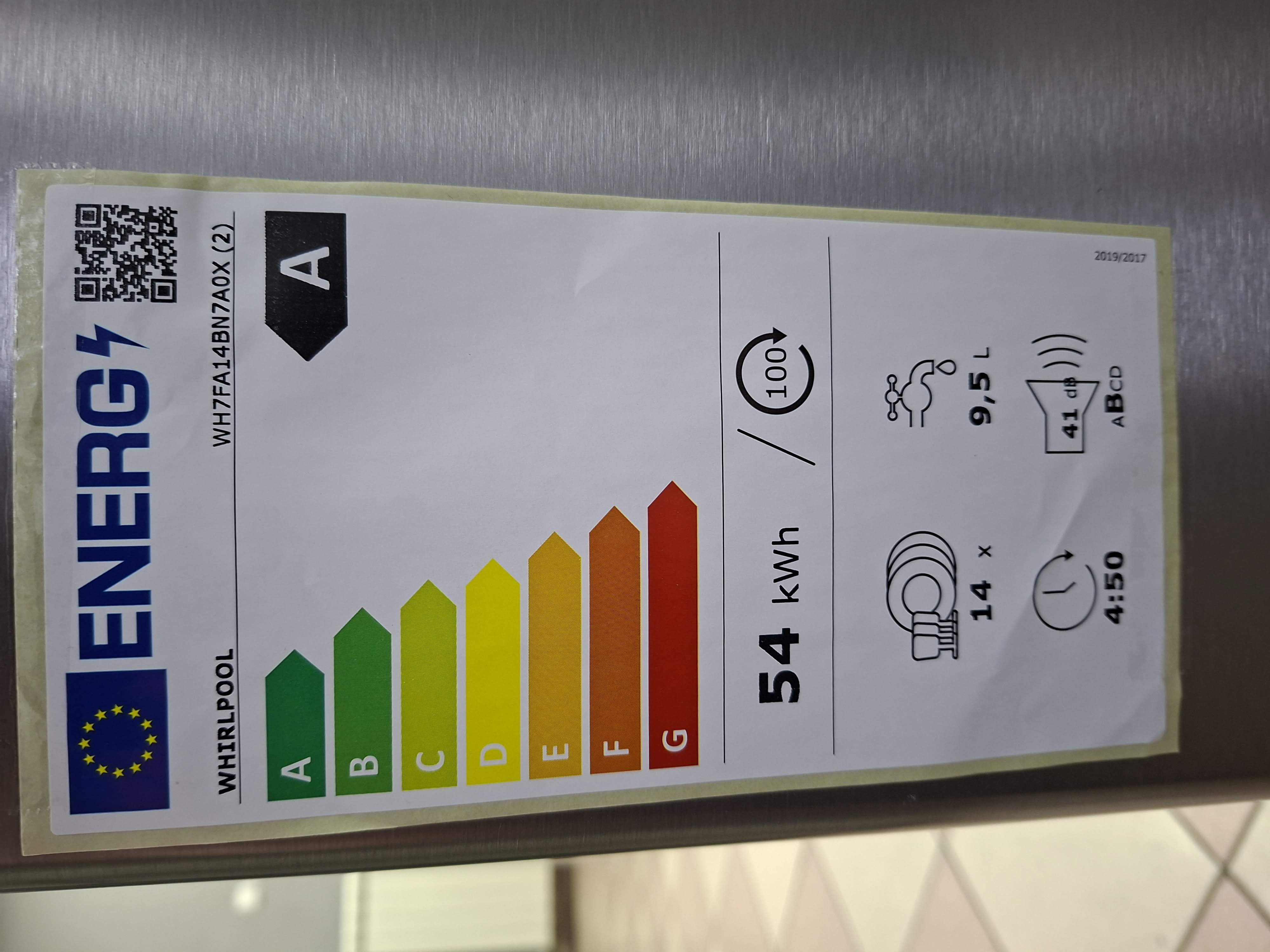 Sudo mašina Whirlpool WH7FA14BN7A0X, 60cm, 14 kompleta
