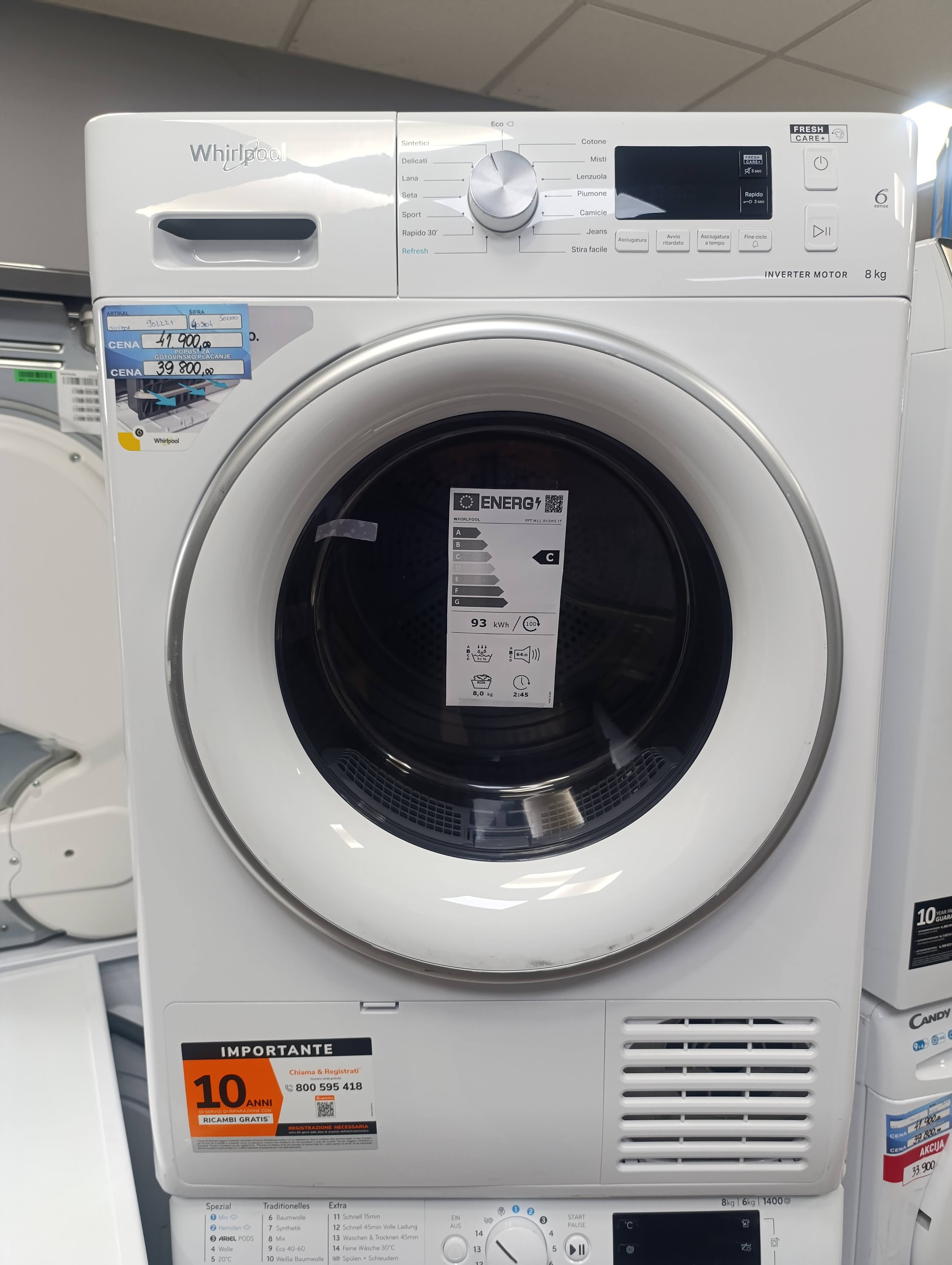 Sušara Whirlpool FFT M11 8X3WS IT, 8kg