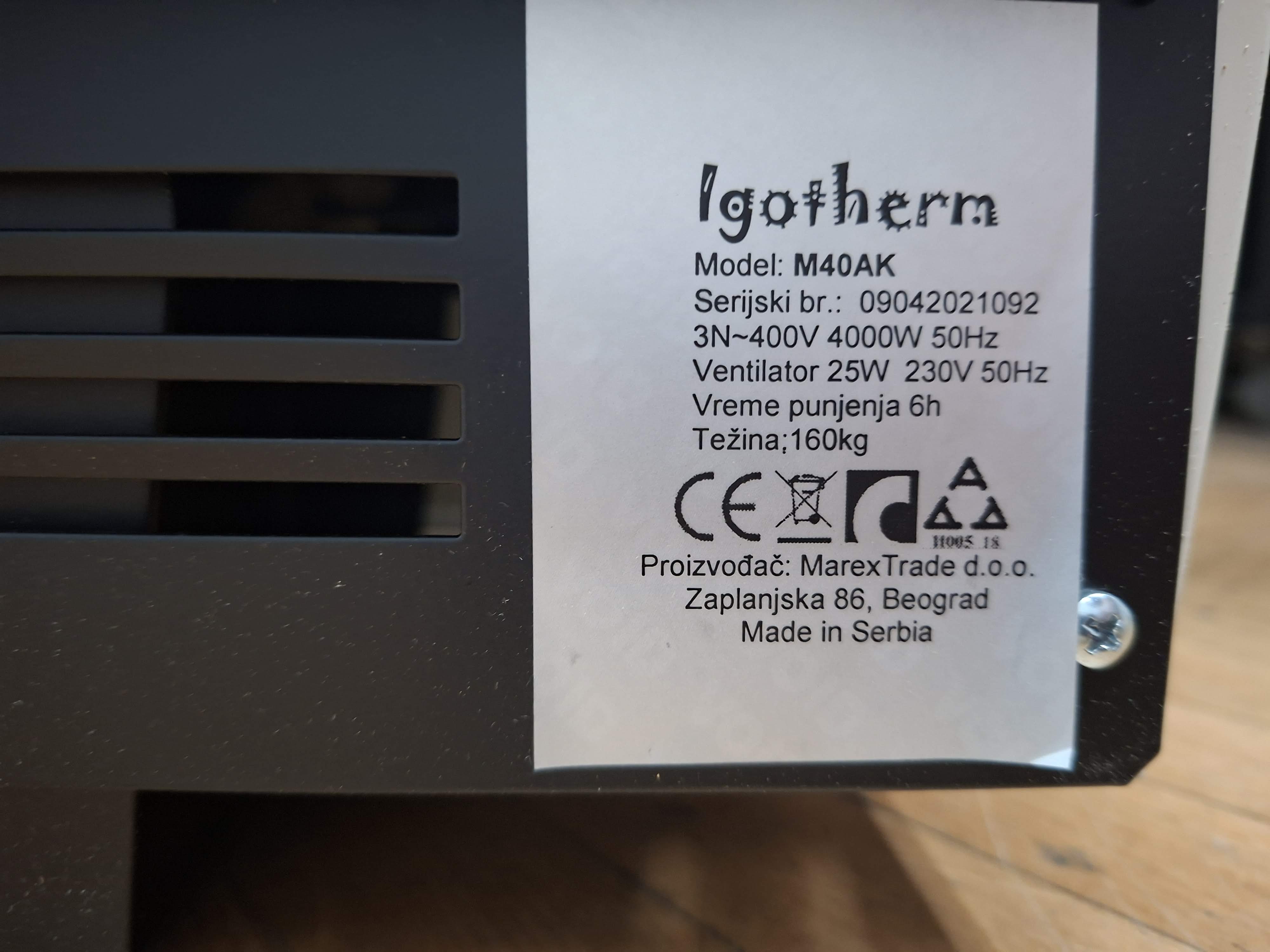 TA Peć IgoTherm M40AK , 4000 w
