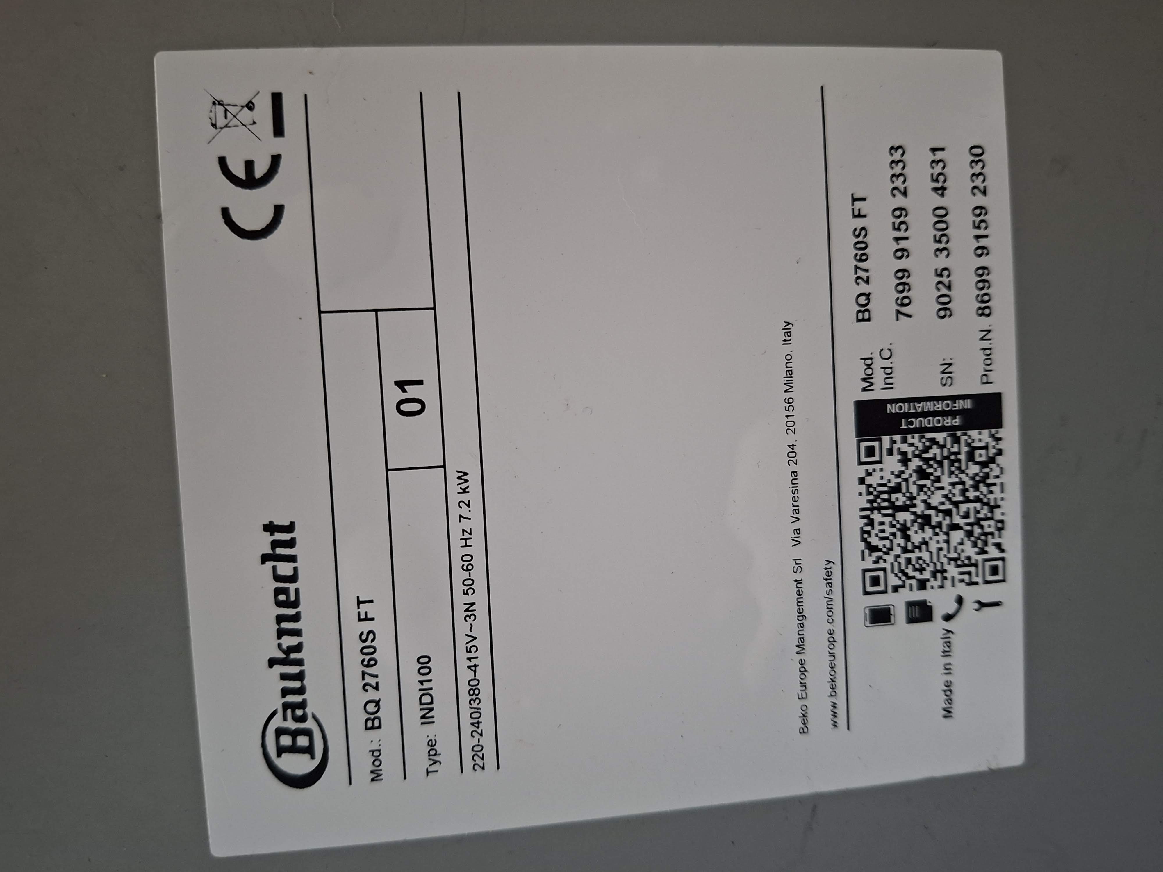 Ugradna indukciona ploča Bauknecht BQ 2760S FT