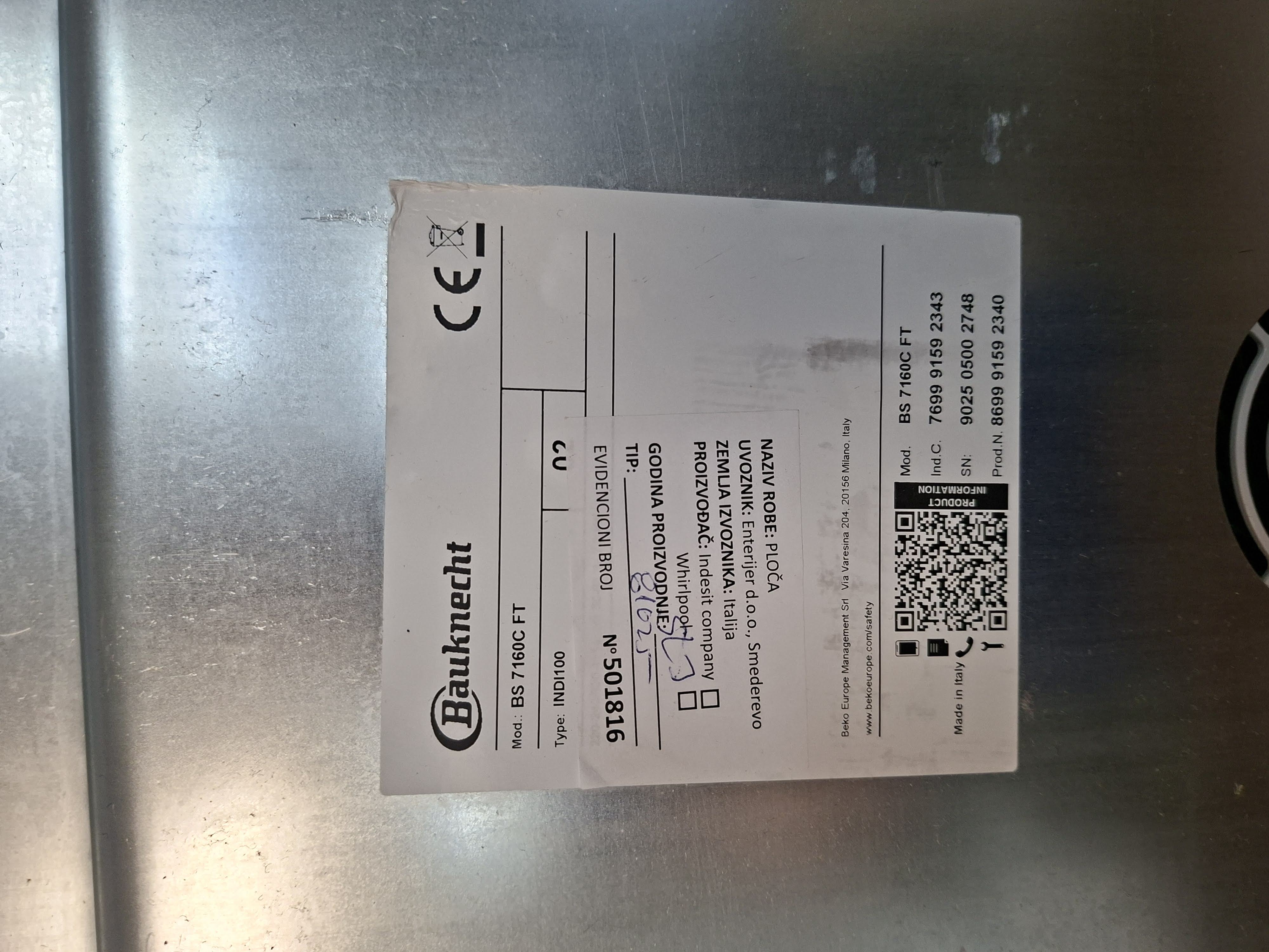 Ugradna indukciona ploča Bauknecht BS 7160C FT