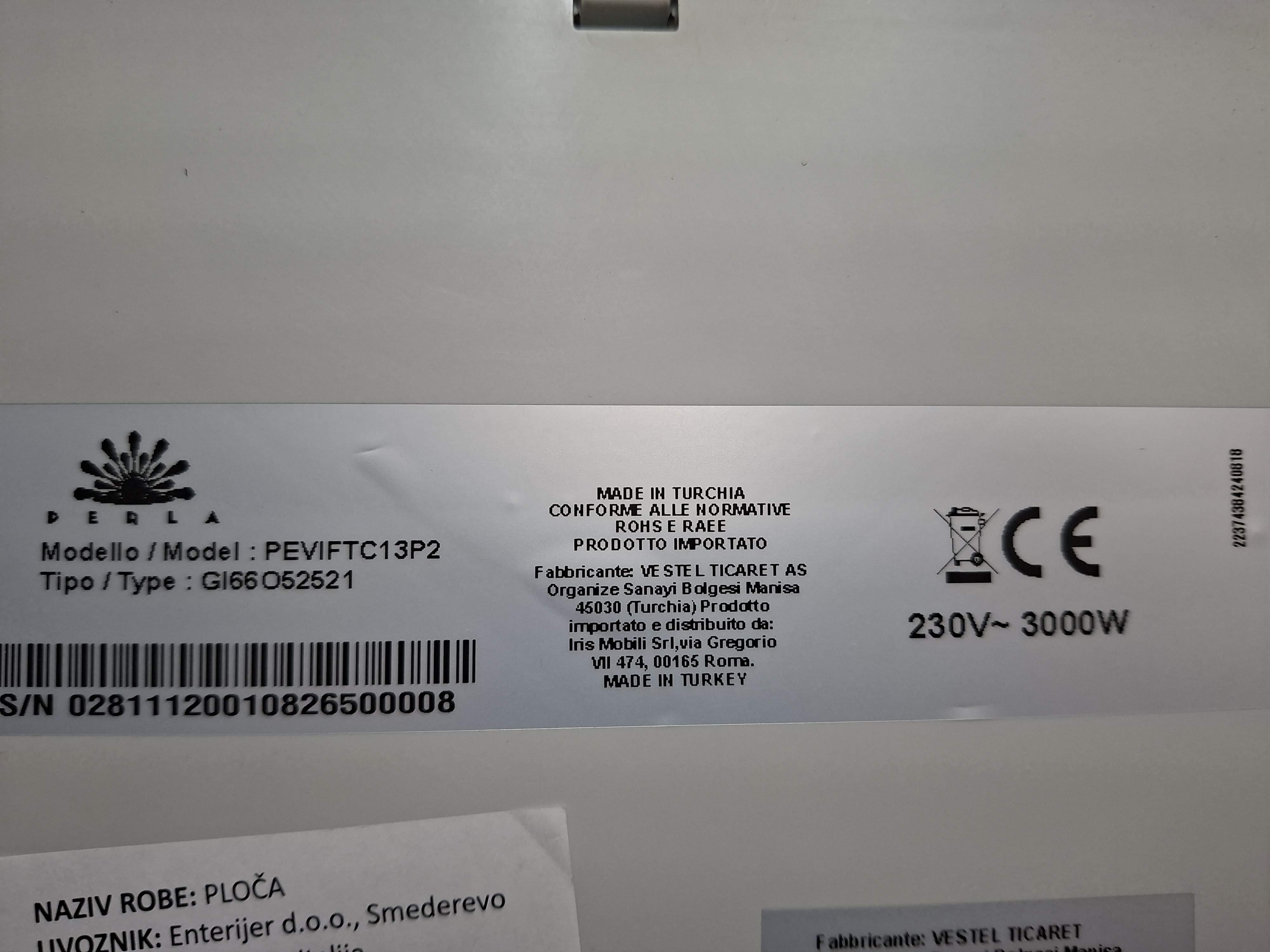 Ugradna indukciona Ploča Perla PEVIFTC13P2