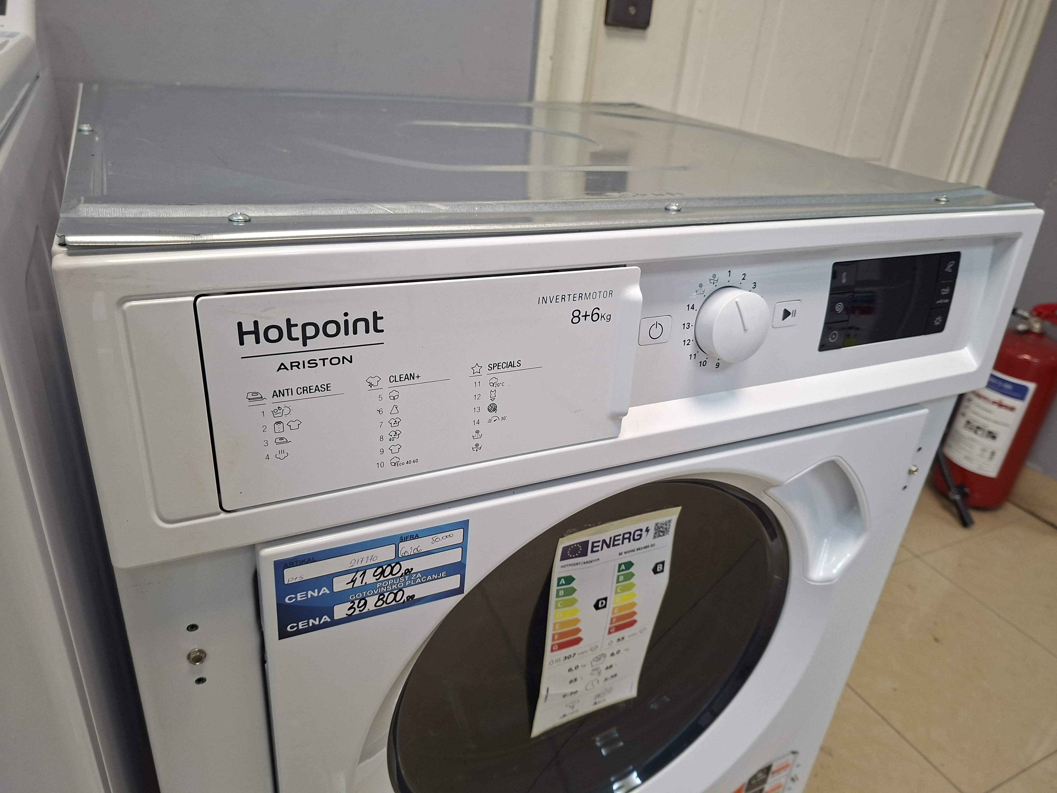 Ugradna mašina za pranje i sušenje Hotpoint  Ariston BI WDHG 861485 EU , 8+6 kg.