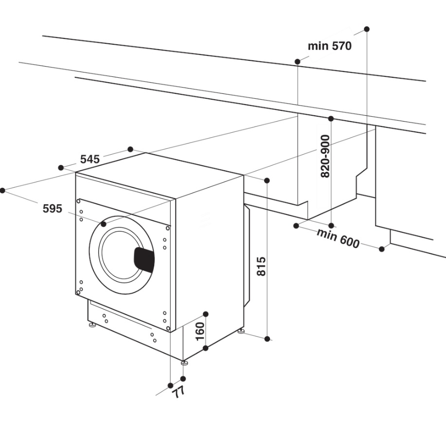 Ugradna mašina za pranje i sušenje Hotpoint  Ariston BI WDHG 861485 EU , 8+6 kg.