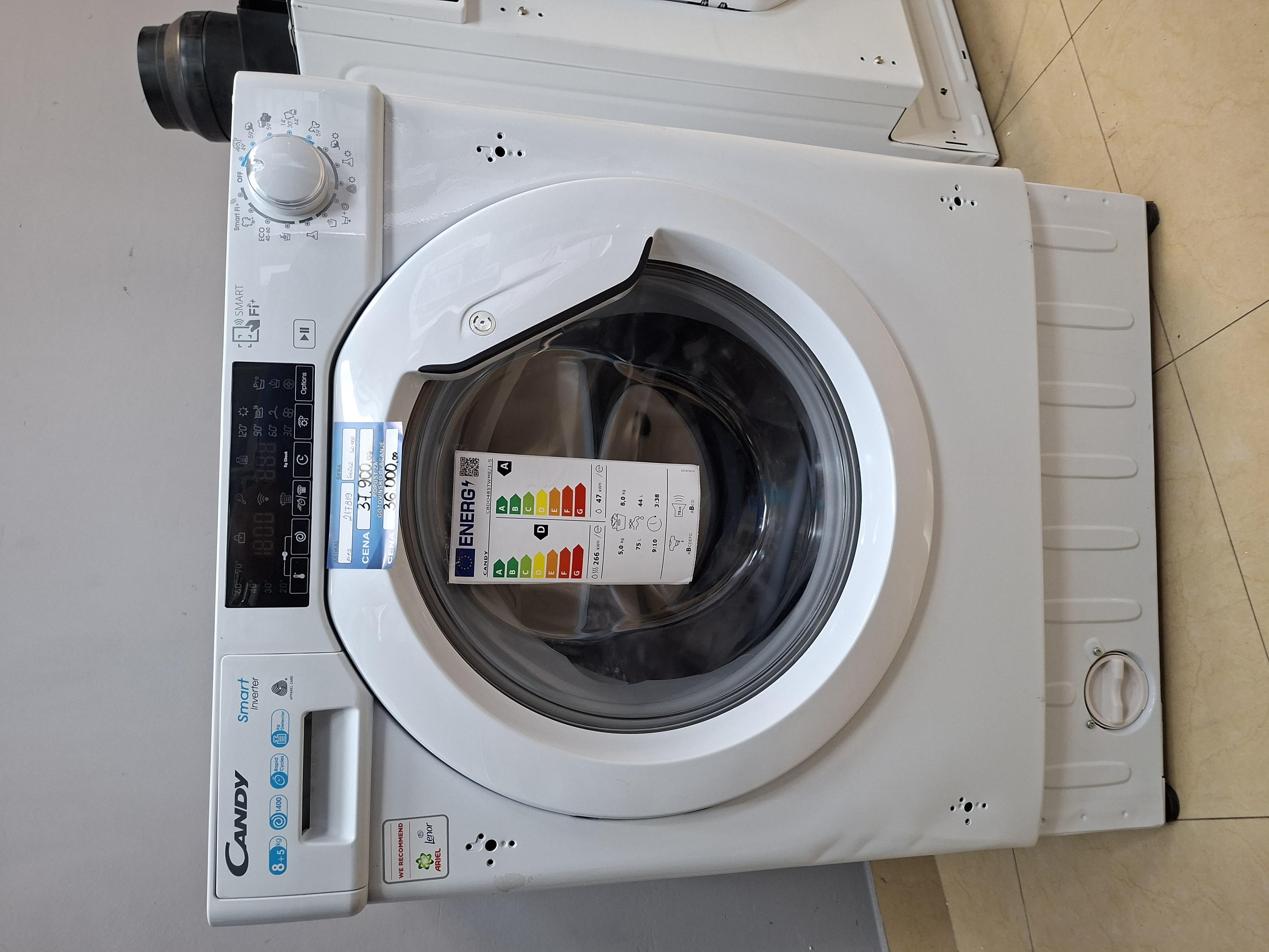 Ugradna Mašina za pranje i sušenje veša Candy CBDO485TWME/1-S,8+5 kg