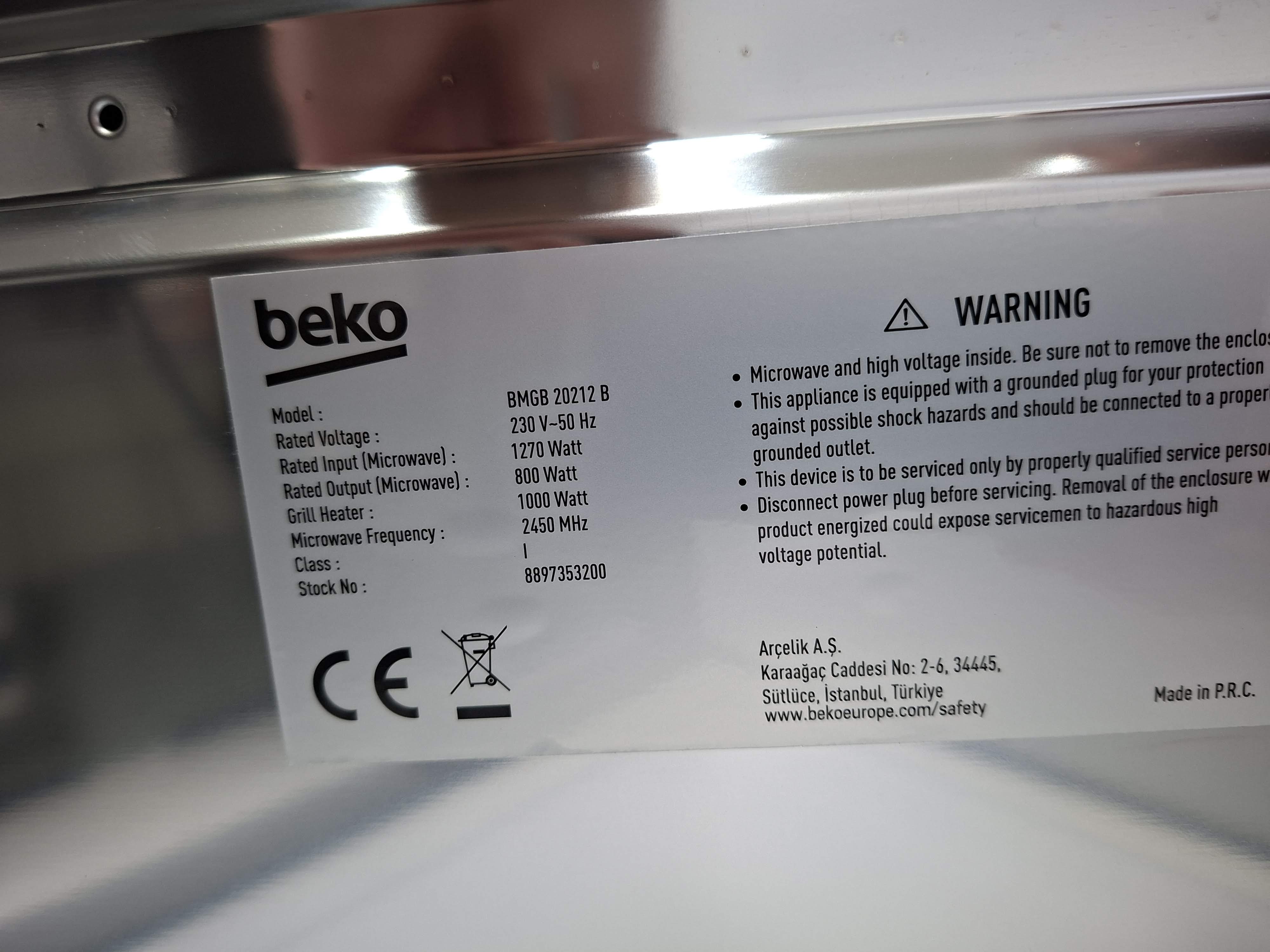 Ugradna Mikrotalasna Beko BMGB 20212 B , 20 L