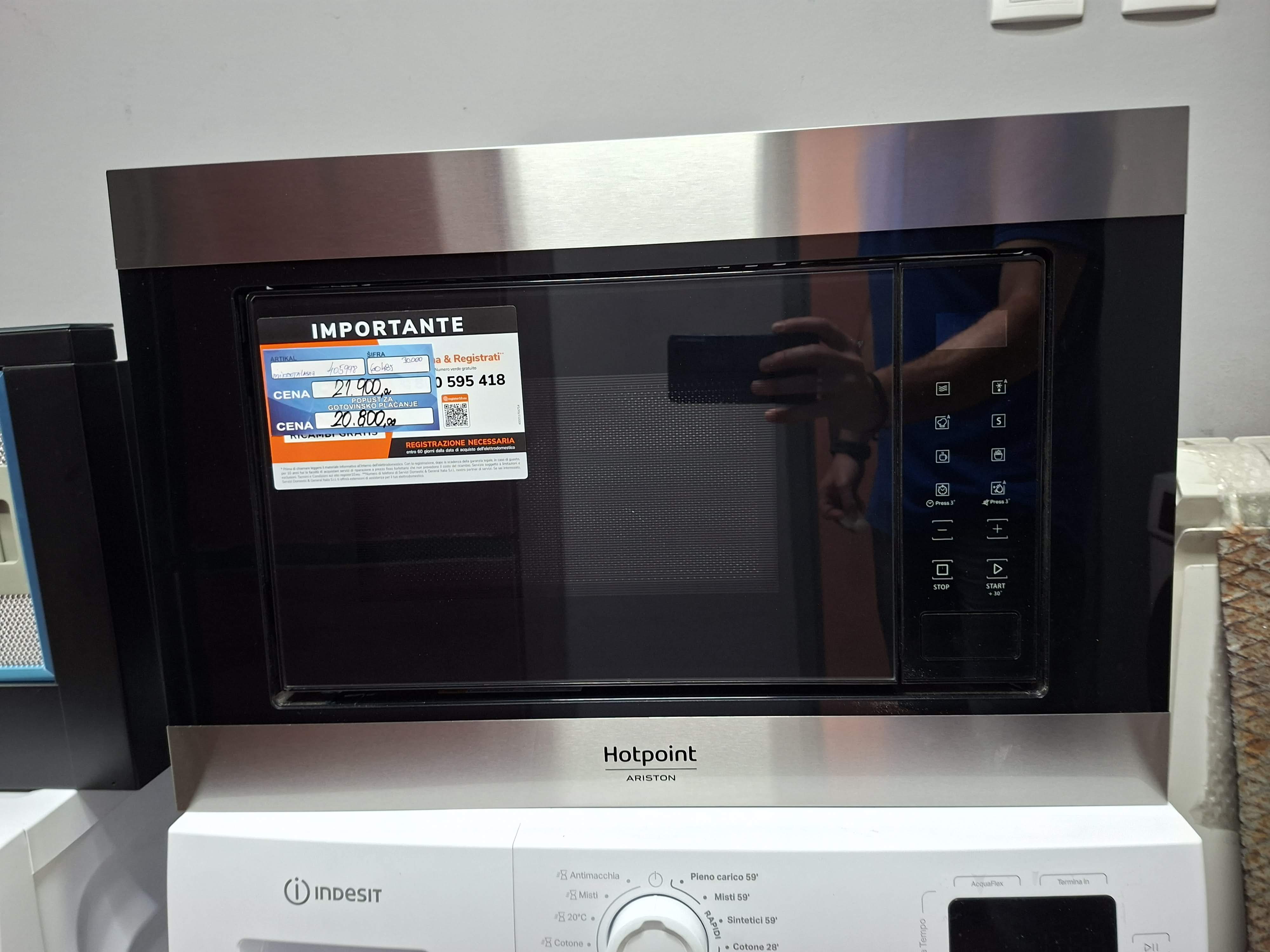 Ugradna mikrotalasna Hotpoint Ariston MF20S IX HA, 20 l