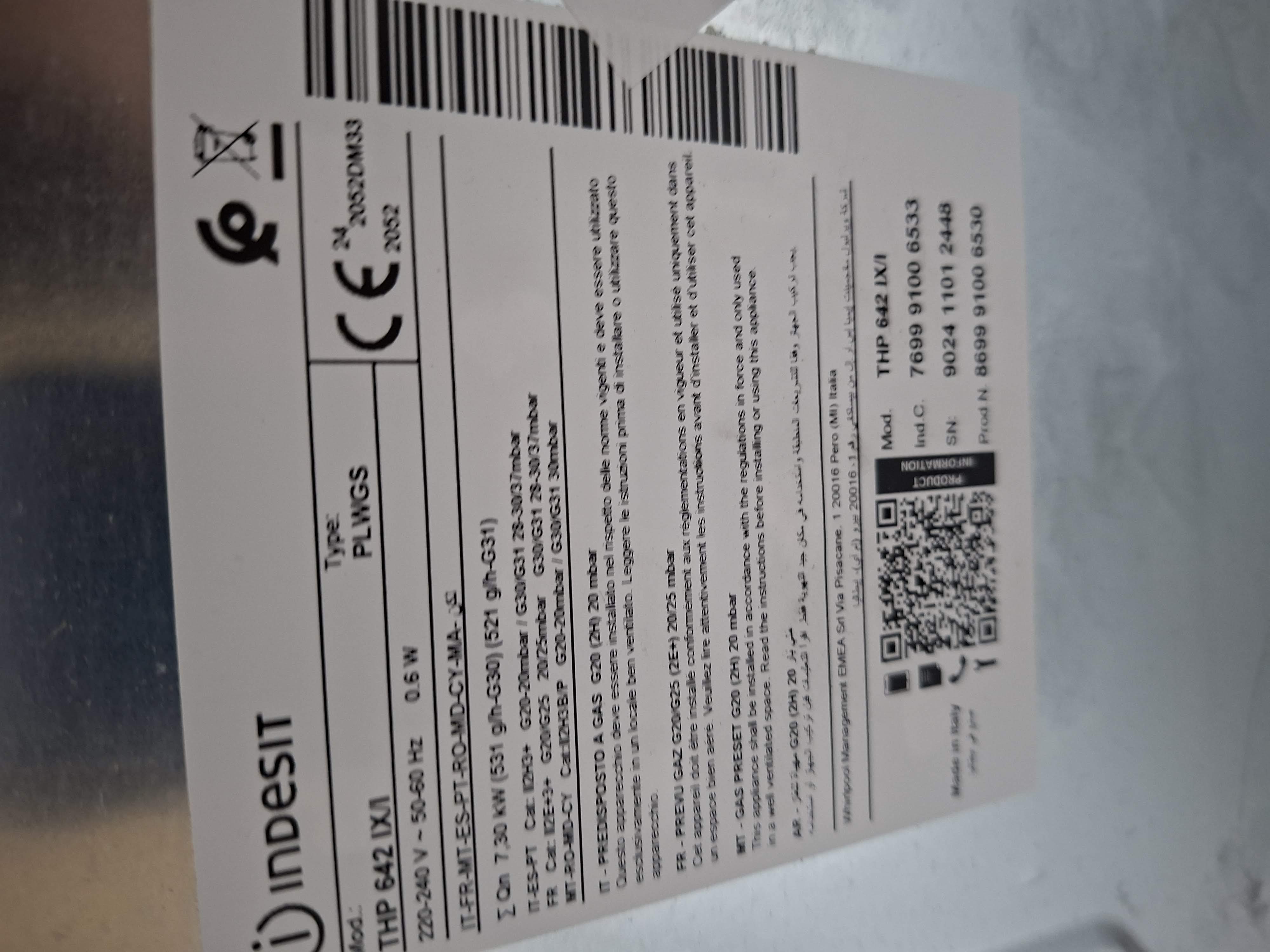 Ugradna Plinska Ploca Candy THP 642 IX/I  , 60cm