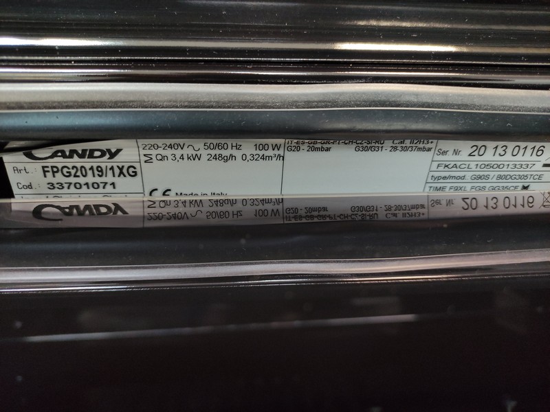 Ugradna plinska rerna Candy FPG2019/1XG, 90cm
