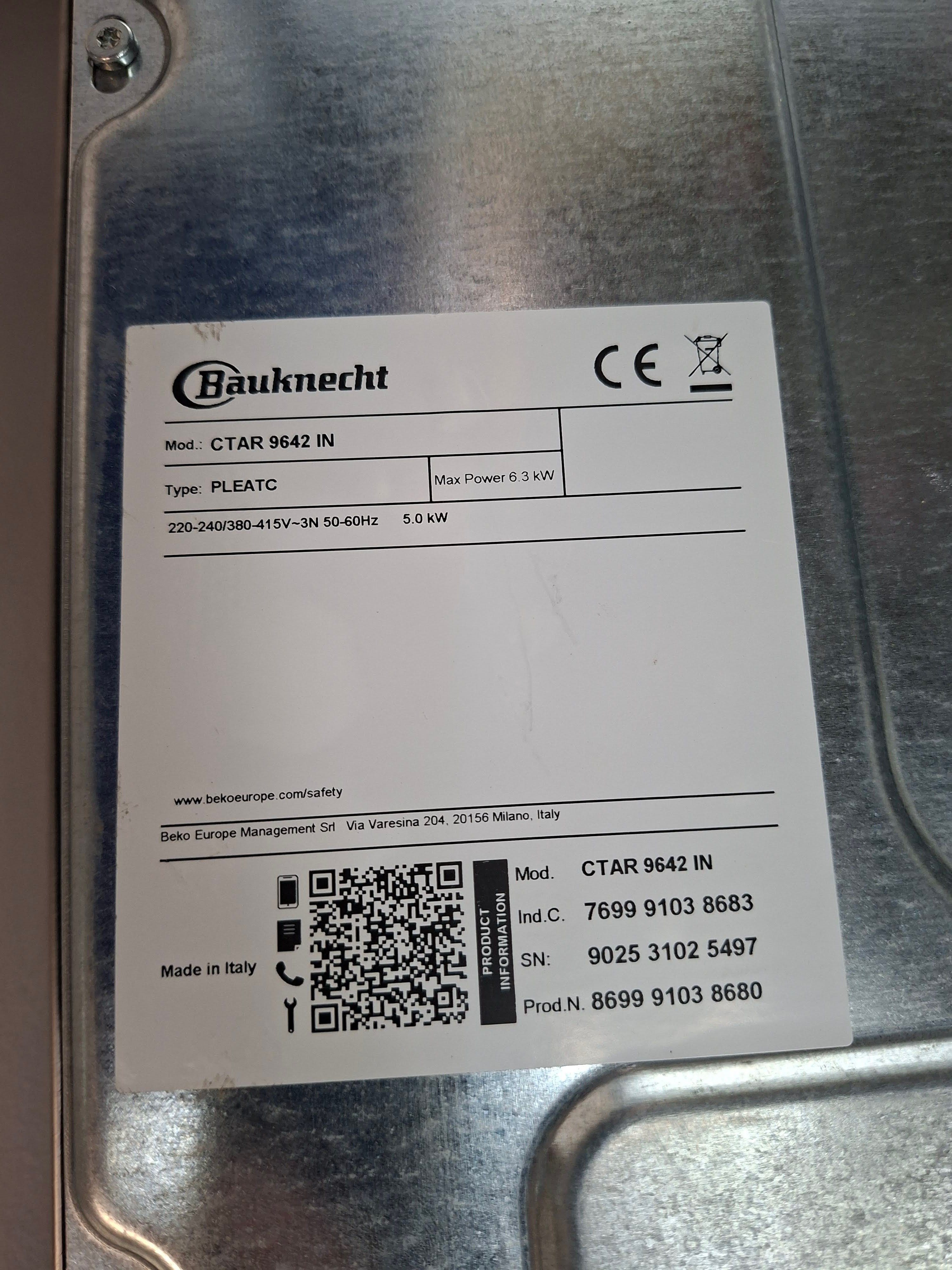 Ugradna ploča Bauknecht CTAR 9642 IN
