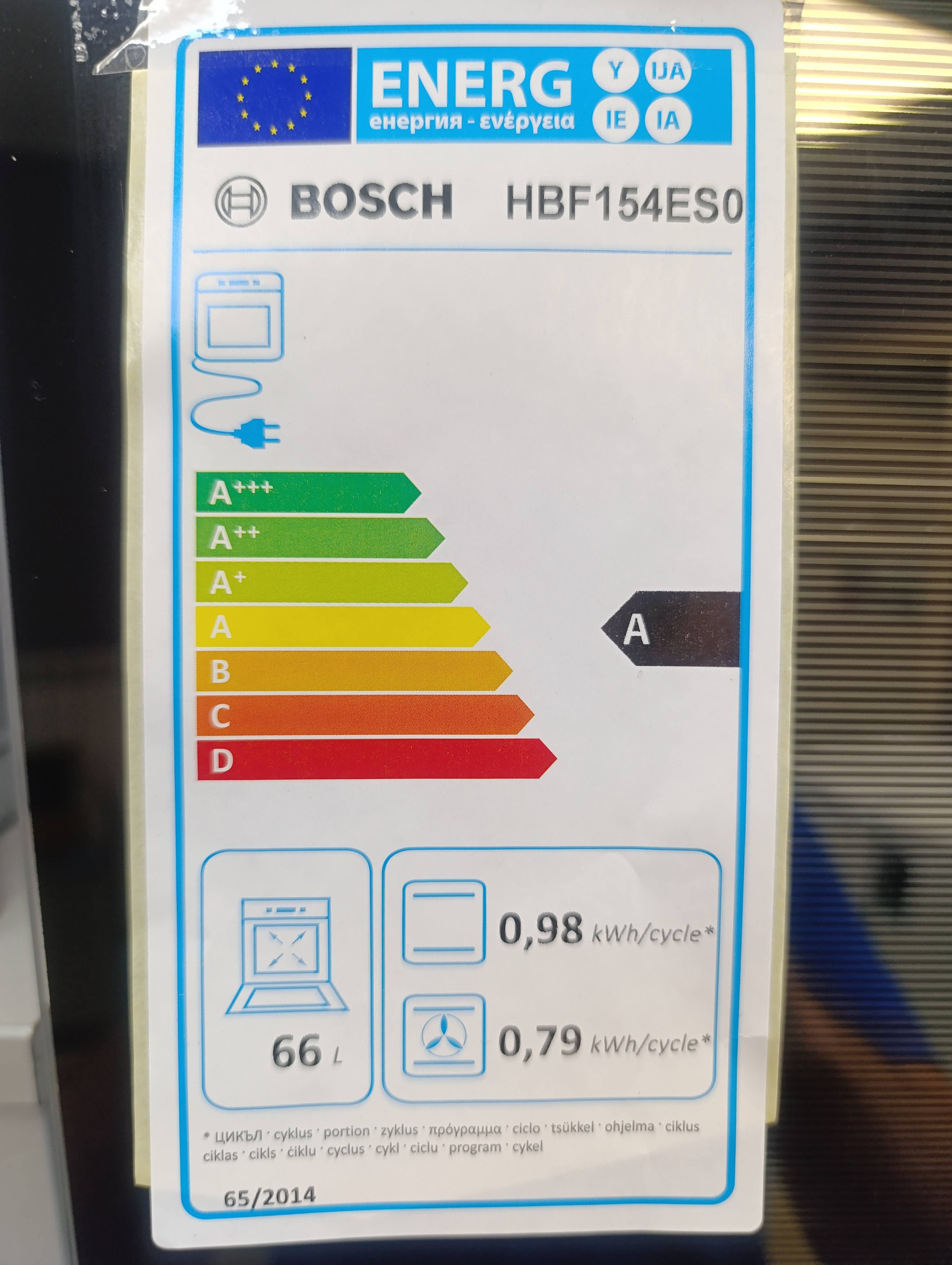 Ugradna Rerna Bosch HBF154ES0 , 66L
