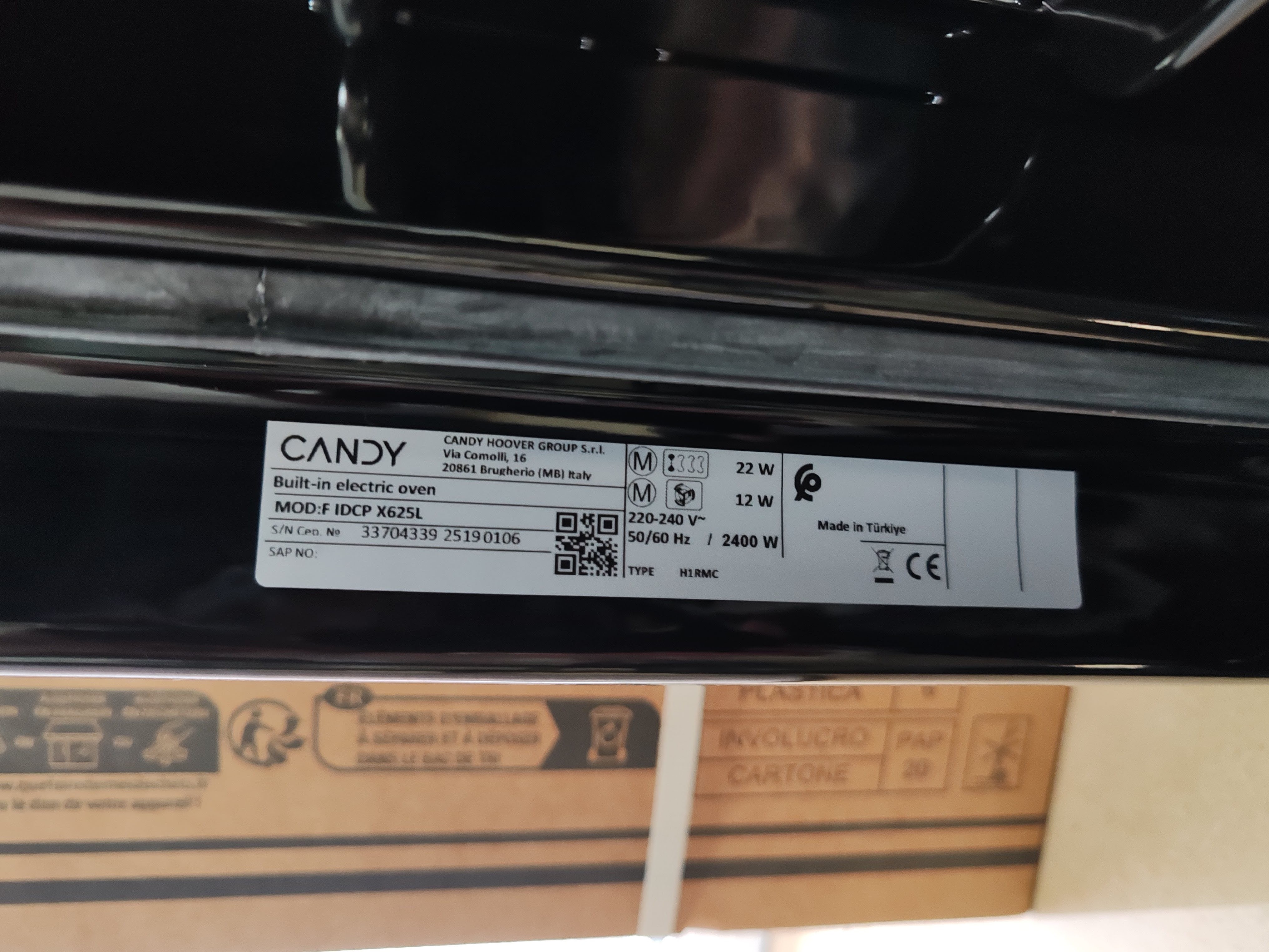 Ugradna Rerna Candy F IDCP X625 L , 70L