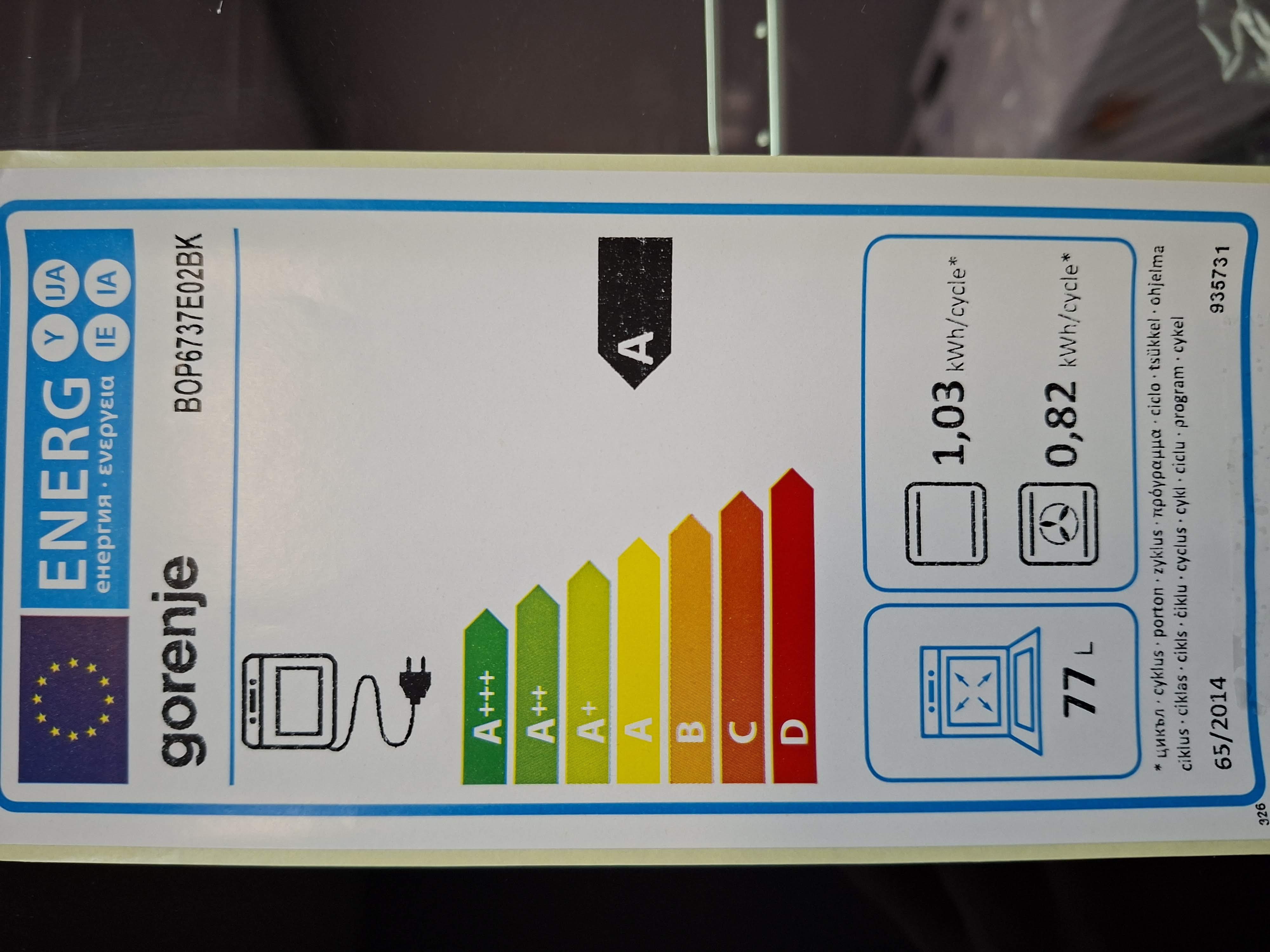 Ugradna rerna Gorenje BOP6737E02BK , 77L
