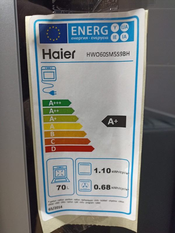 Ugradna rerna Haier HWO60SM5S9BH , 70L