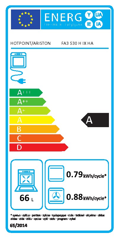 Ugradna Rerna Hotpoint Ariston FA3 530 H IX HA , 66 litara.