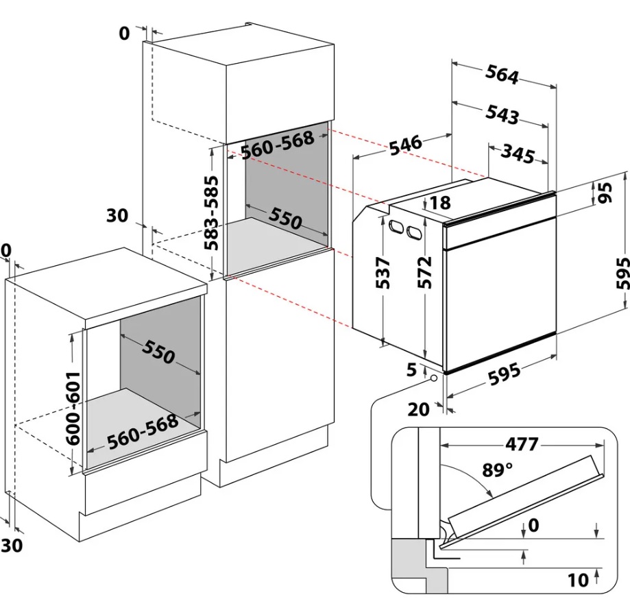 Ugradna Rerna Hotpoint Ariston FI7 S8C1 SH IX HA, 73L