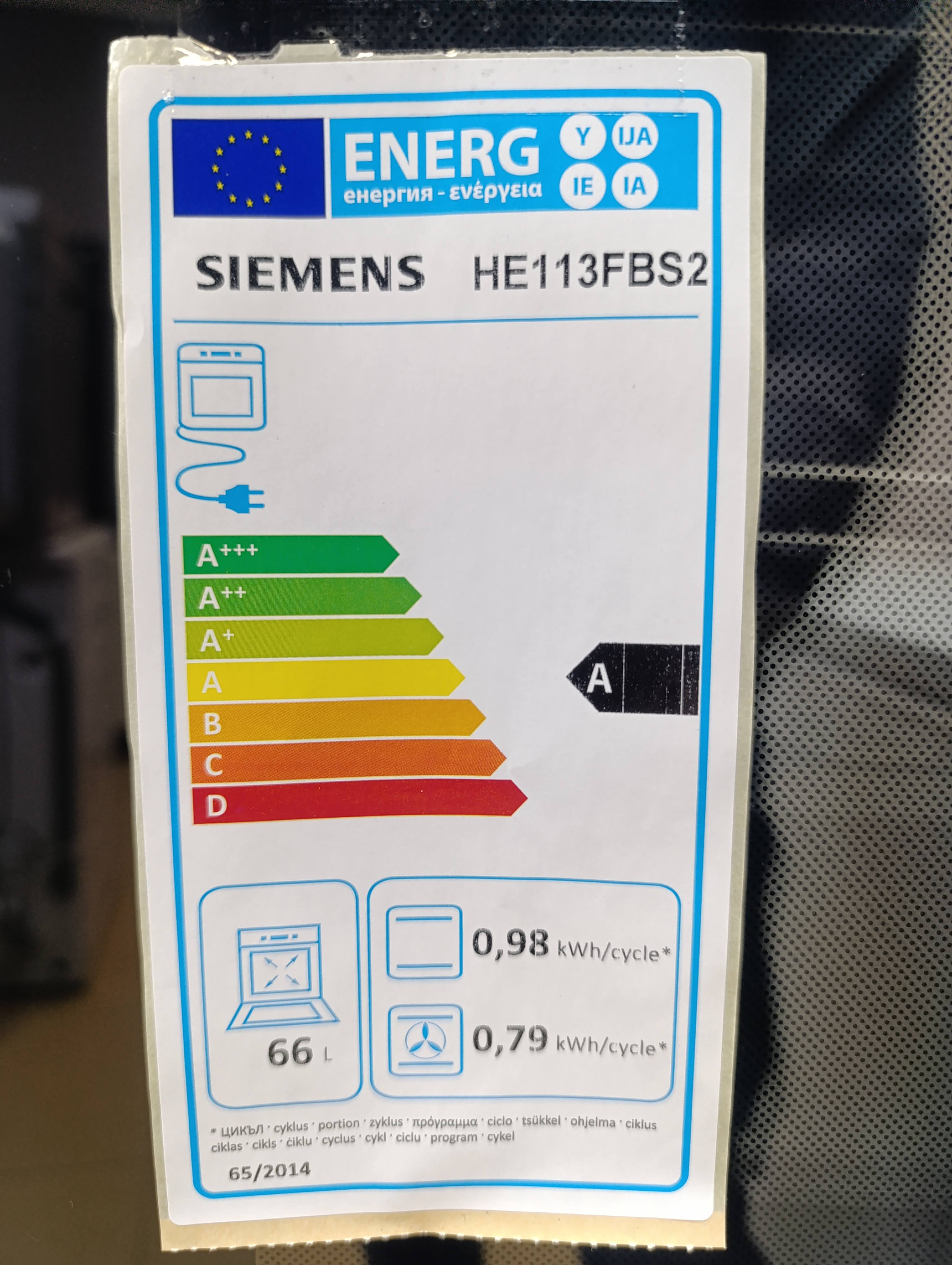 Ugradna Rerna Simens HE113FBS2 (2) , 66L