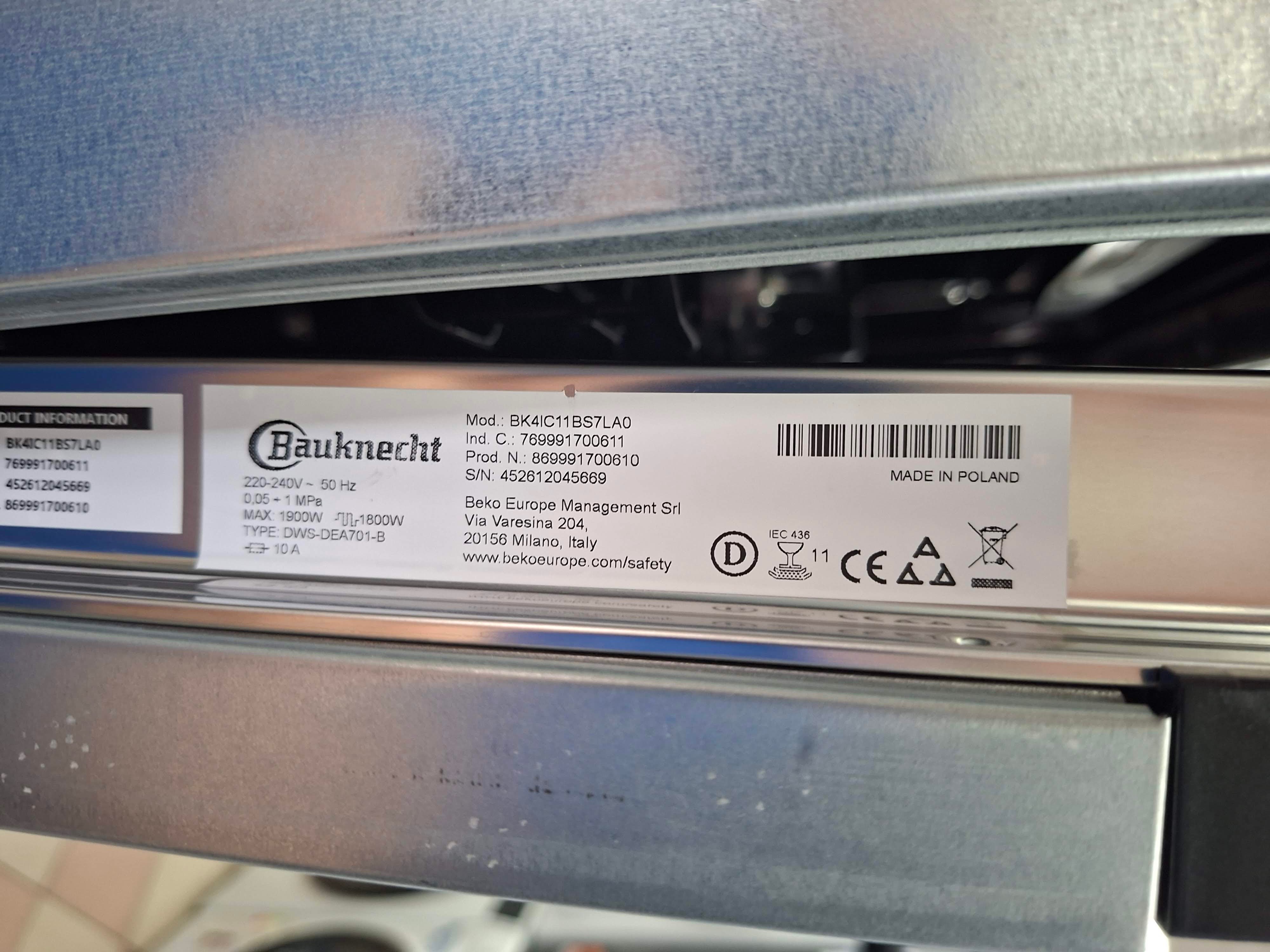 Ugradna sudo mašina Bauknecht  BK4IC11BS7LA0 , 45 cm