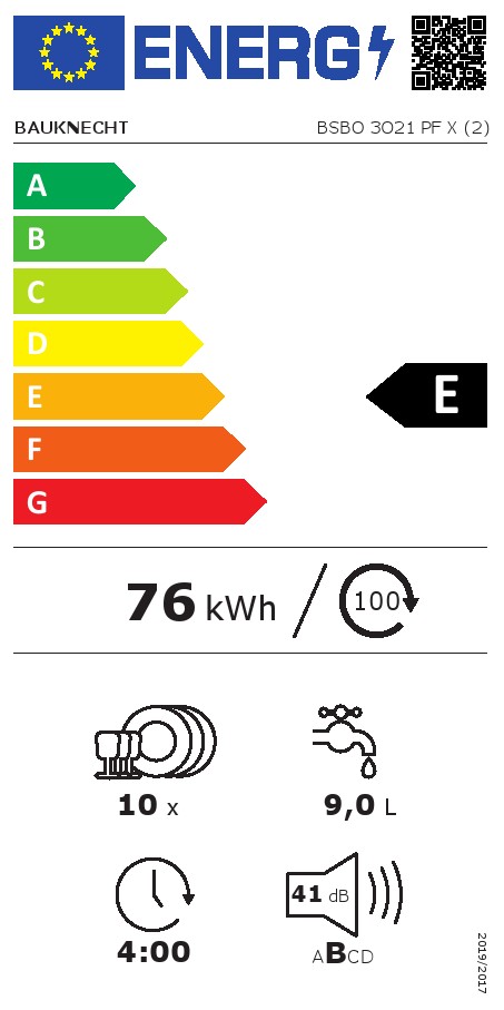 Ugradna Sudo mašina Bauknecht BSBO 3O21 PF X  , 10 kompleta