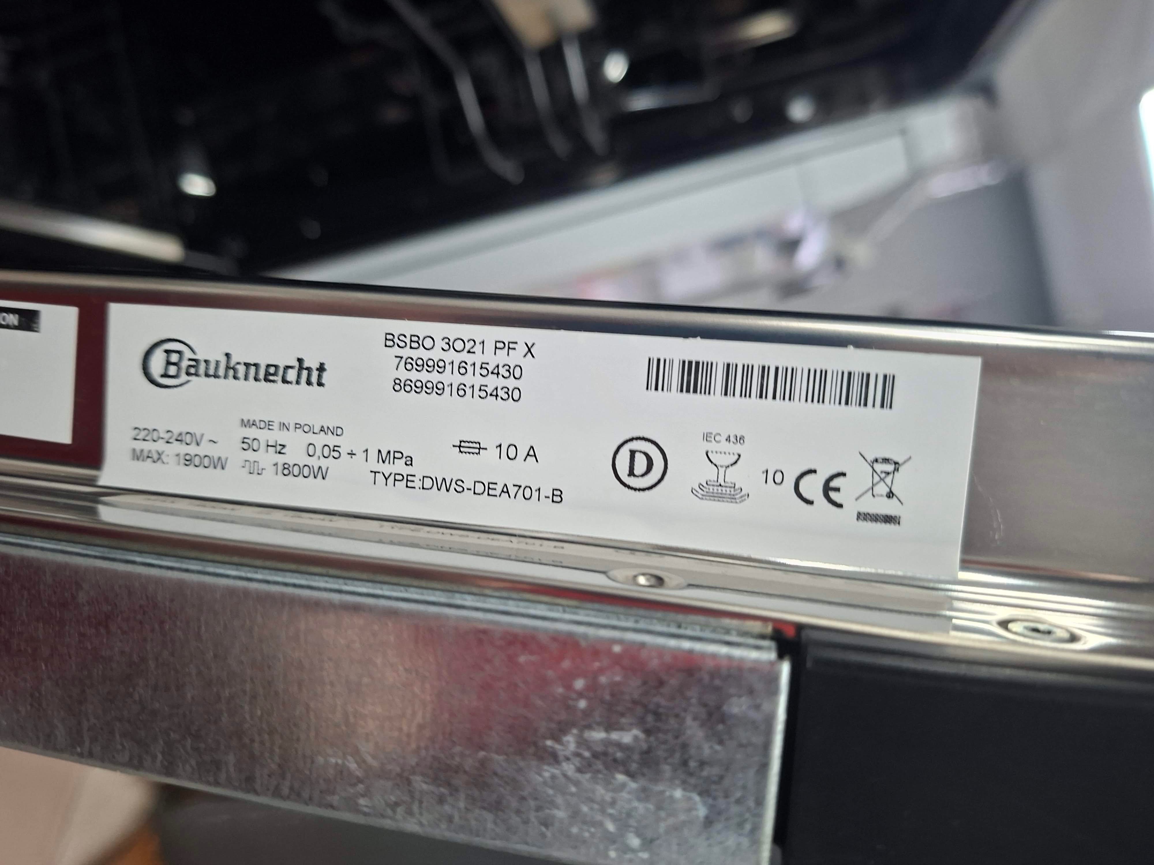 Ugradna Sudo mašina Bauknecht BSBO 3O21 PF X  , 10 kompleta