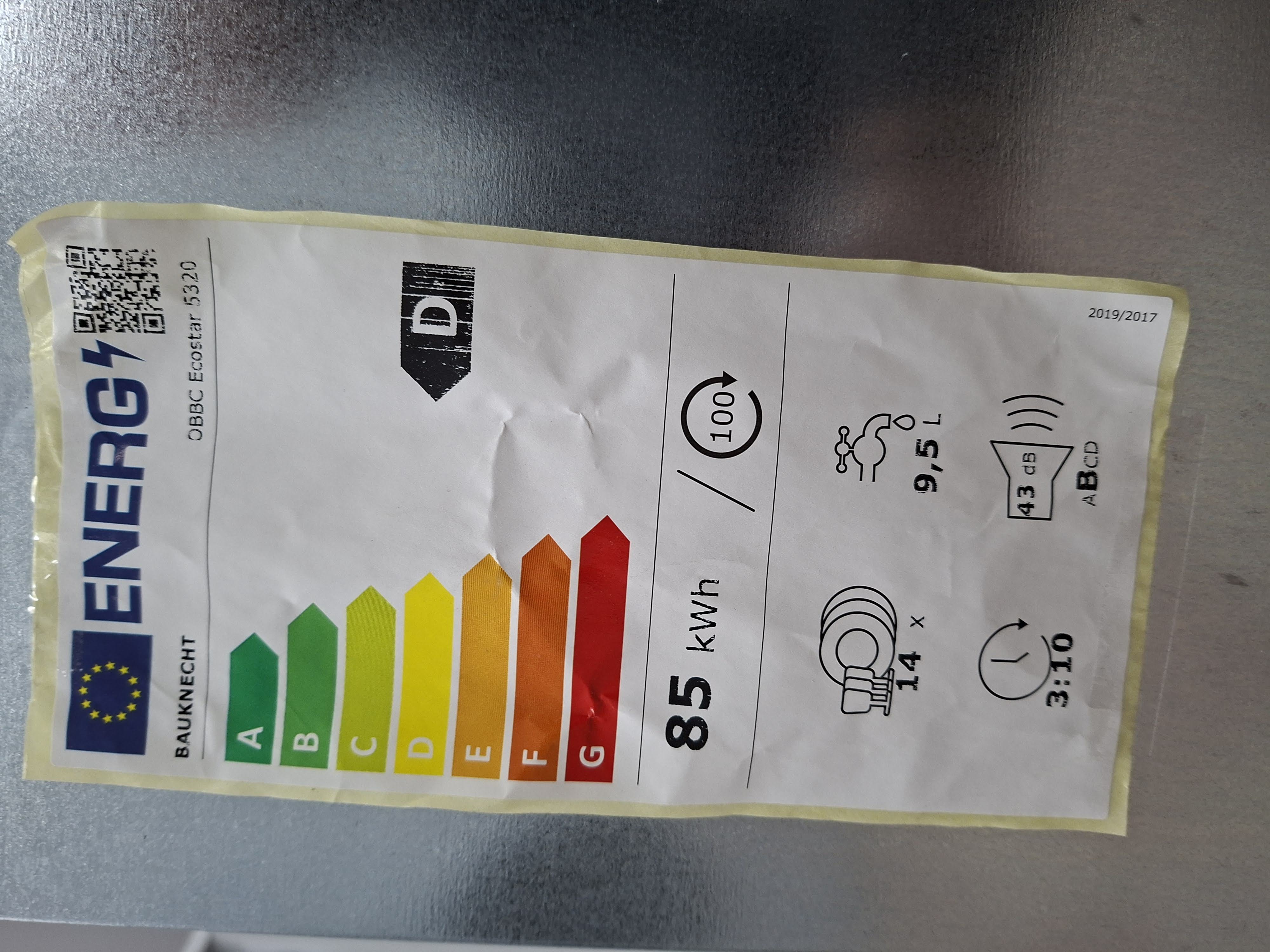 Ugradna sudo mašina Bauknecht OBBC Eco Star 5320 (2), 14 kompleta