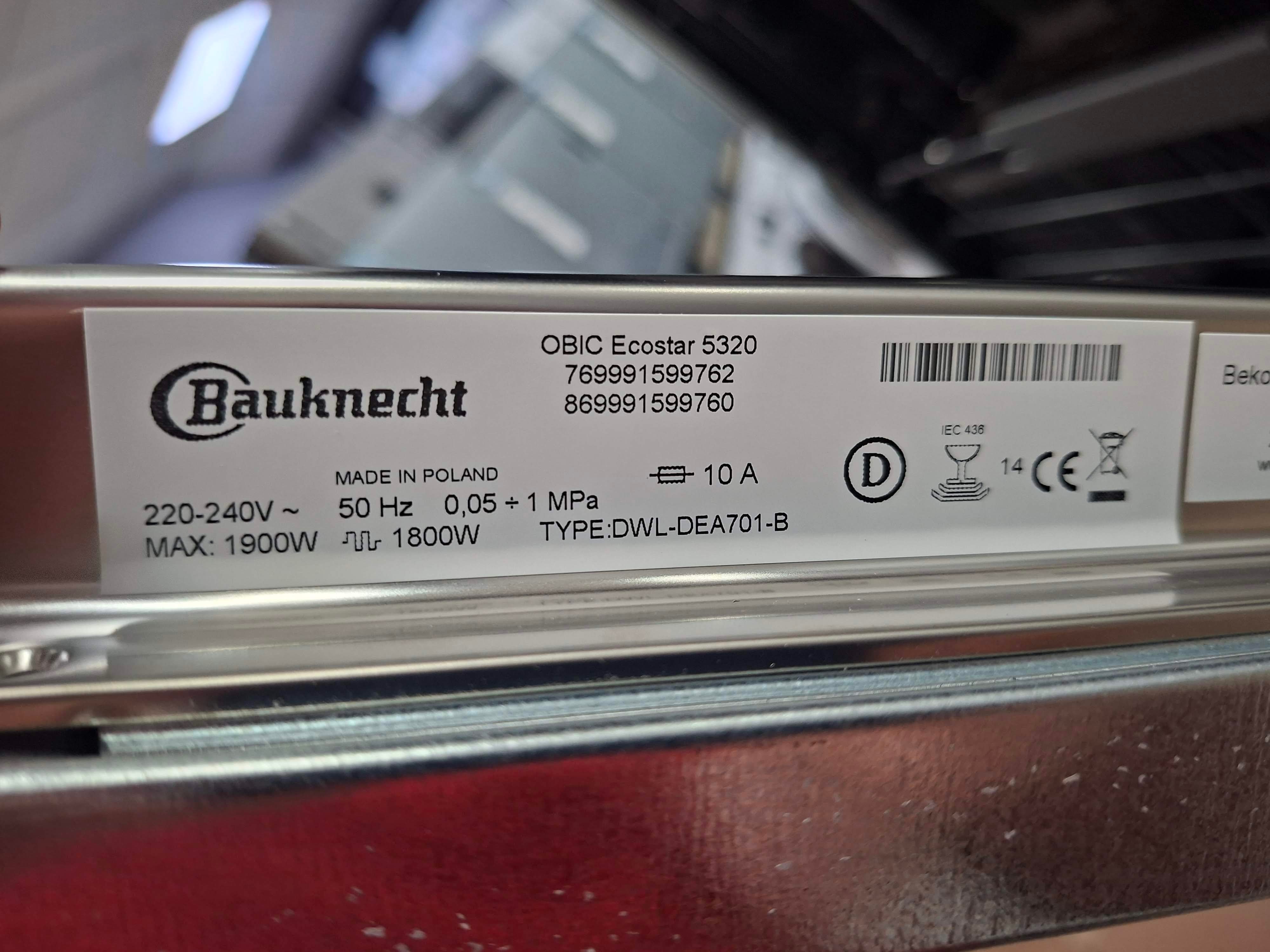 Ugradna sudo mašina Bauknecht OBIC Ecostar 5320, 14kompleta