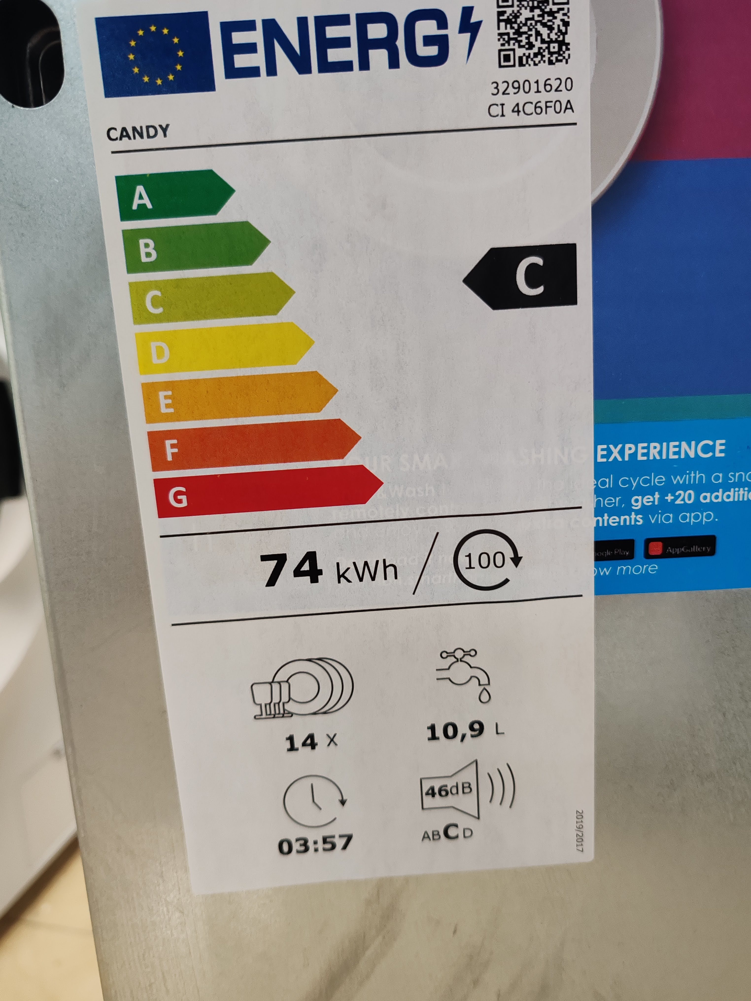 Ugradna Sudo mašina Candy CI 4C6F0A  (2) , 14 kompleta