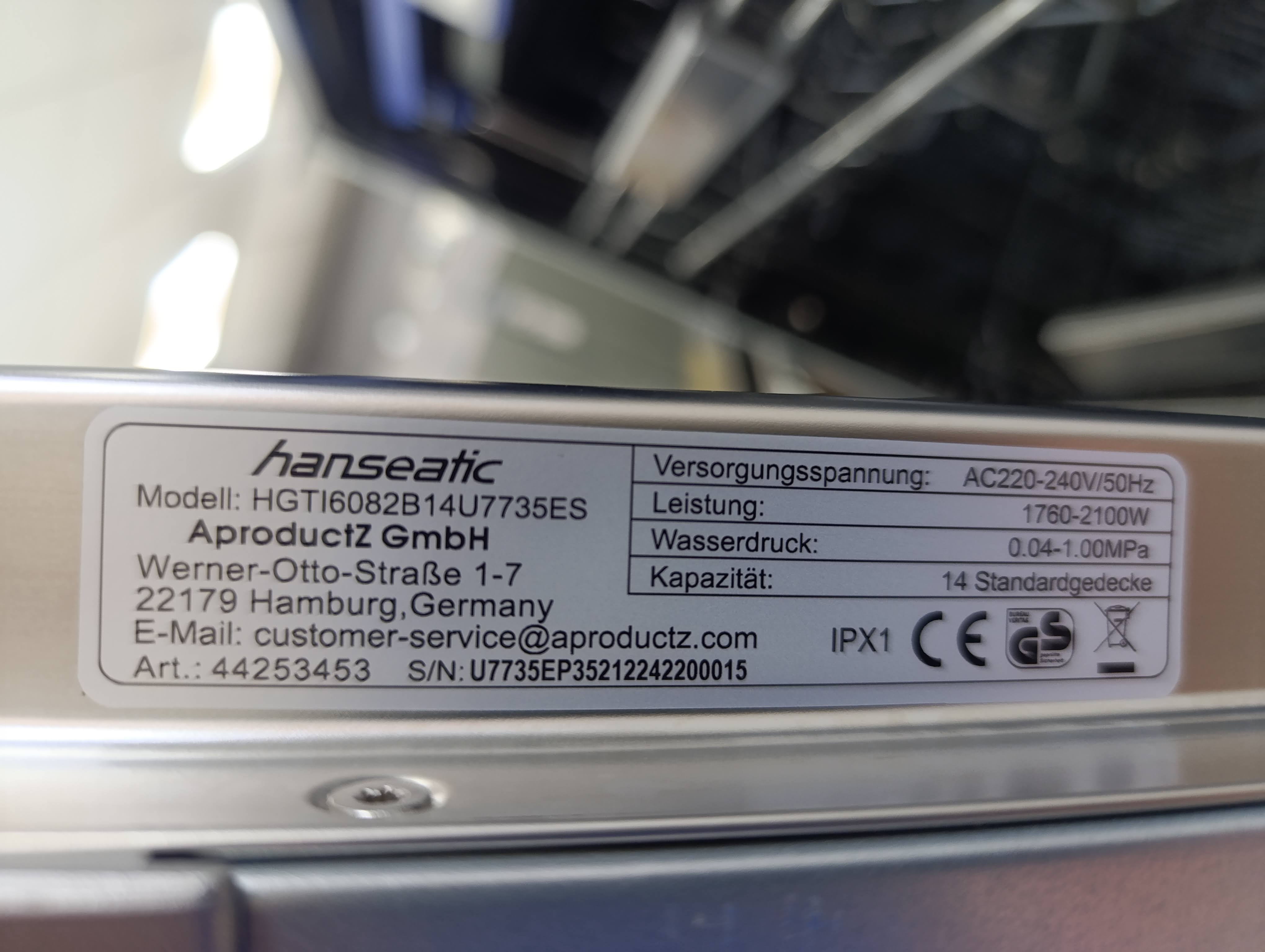 Ugradna sudo mašina Hanseatic HGTI6082B14U7735ES, 60cm.