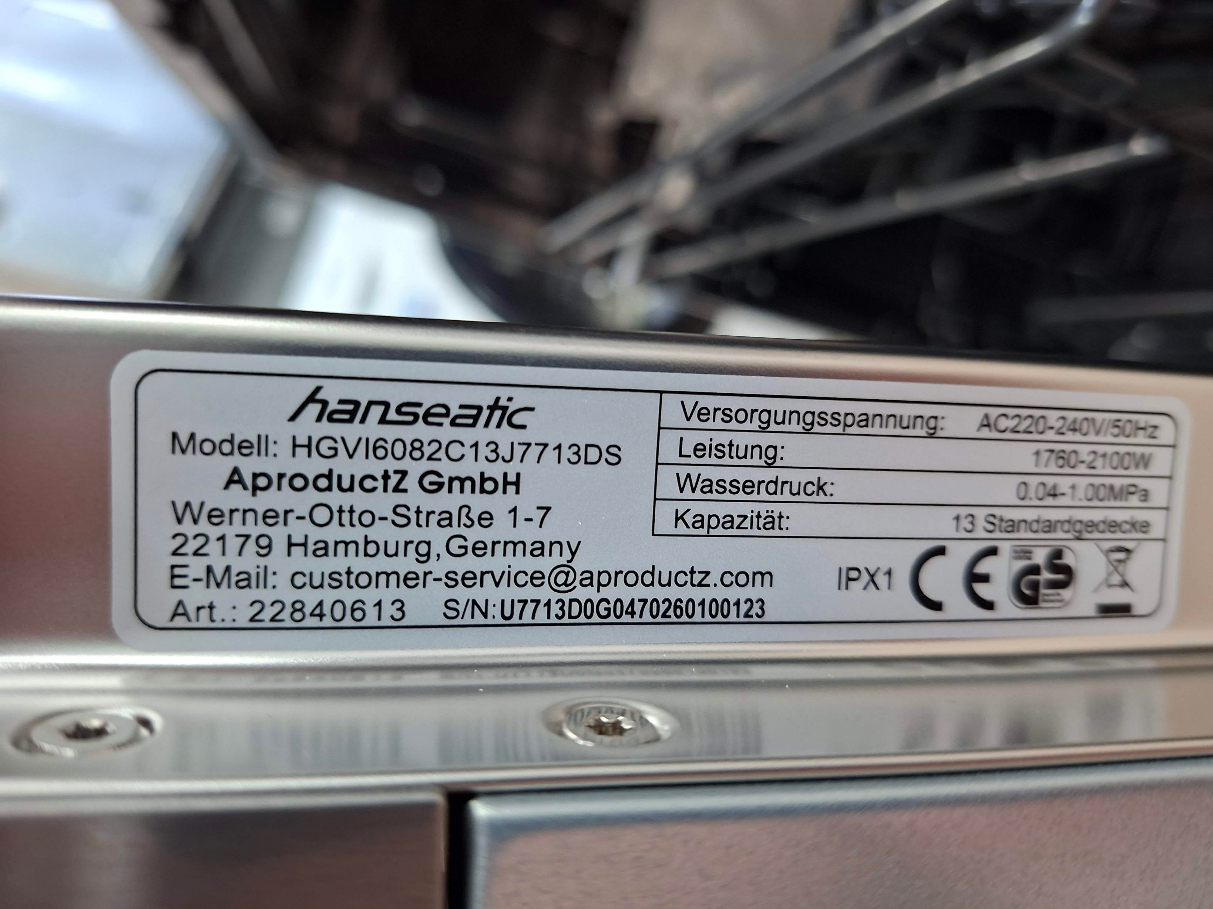 Ugradna Sudo mašina Hanseatic HGVI6082C13J7713DS, 60cm