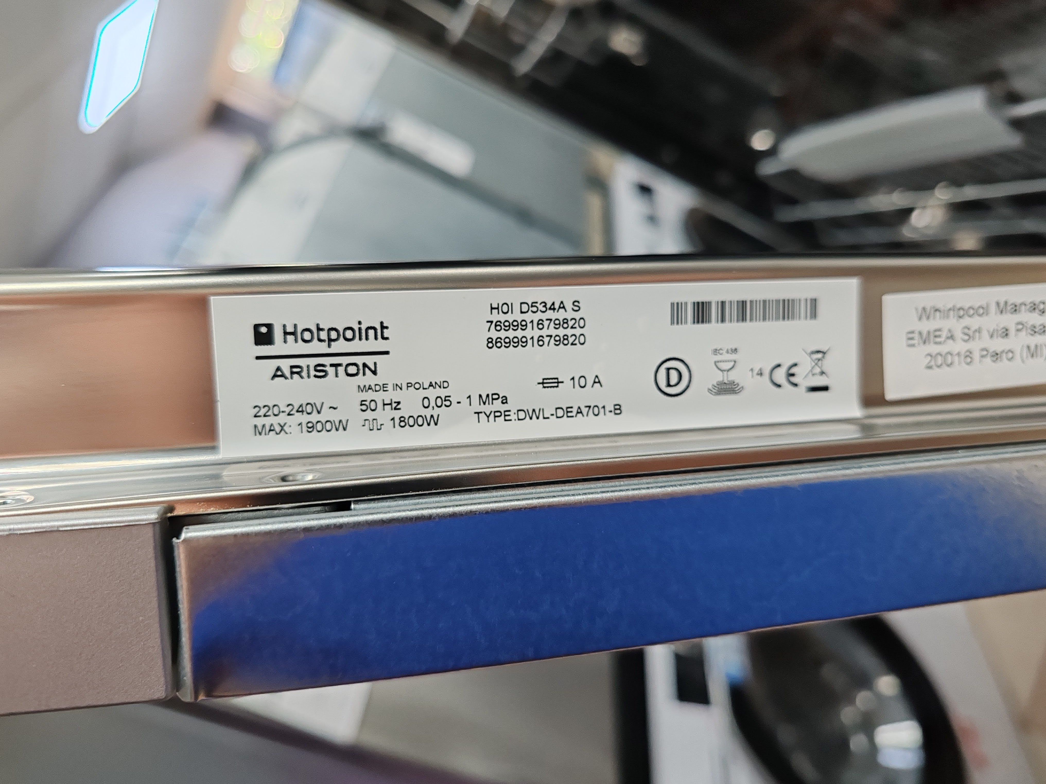 Ugradna Sudo mašina Hotpoint Ariston H0I D534A S , 14 kompleta 